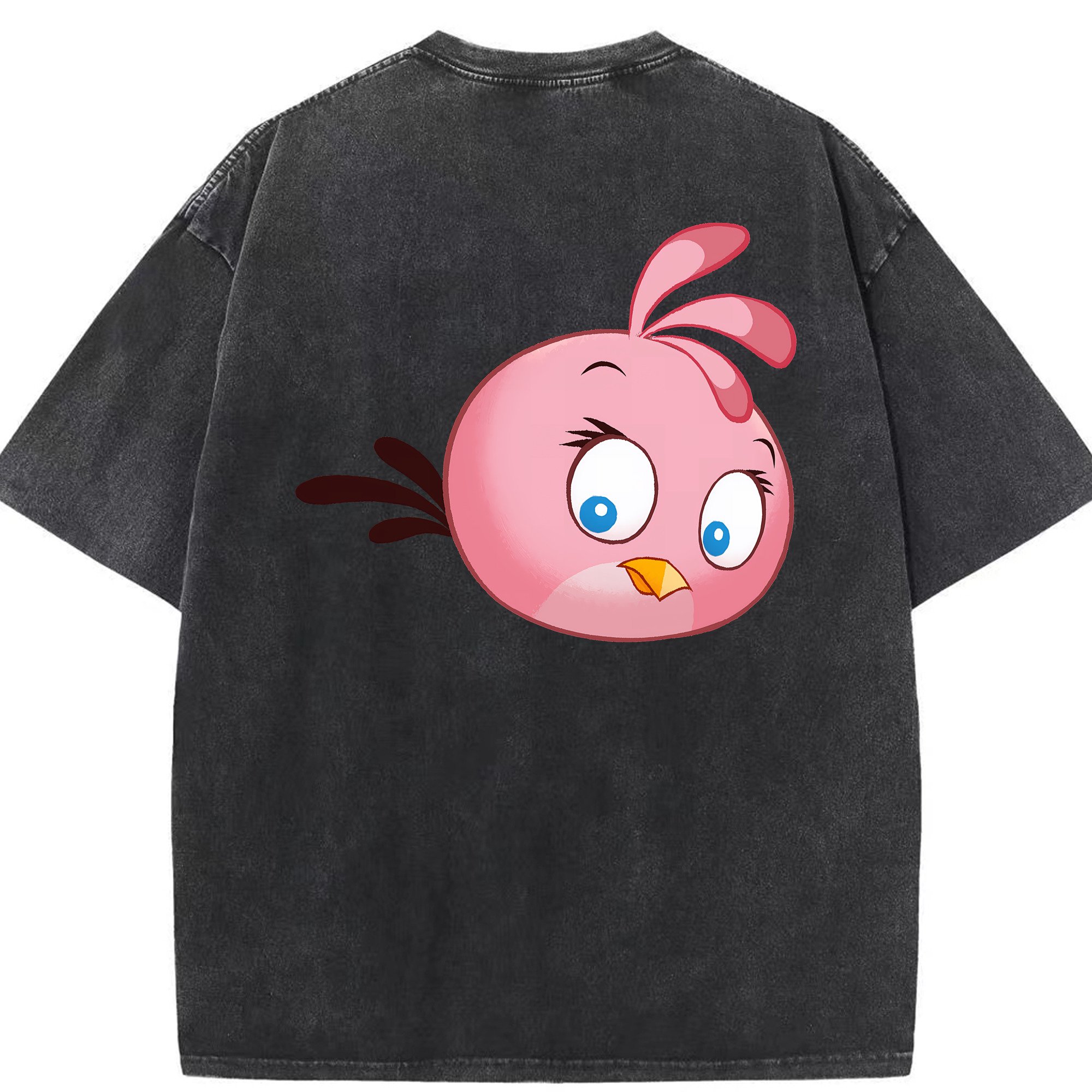 （画像用） Angry Birds アングリーバード 綿100% ヴィンテージ風 半袖Tシャツ（背面プリント）