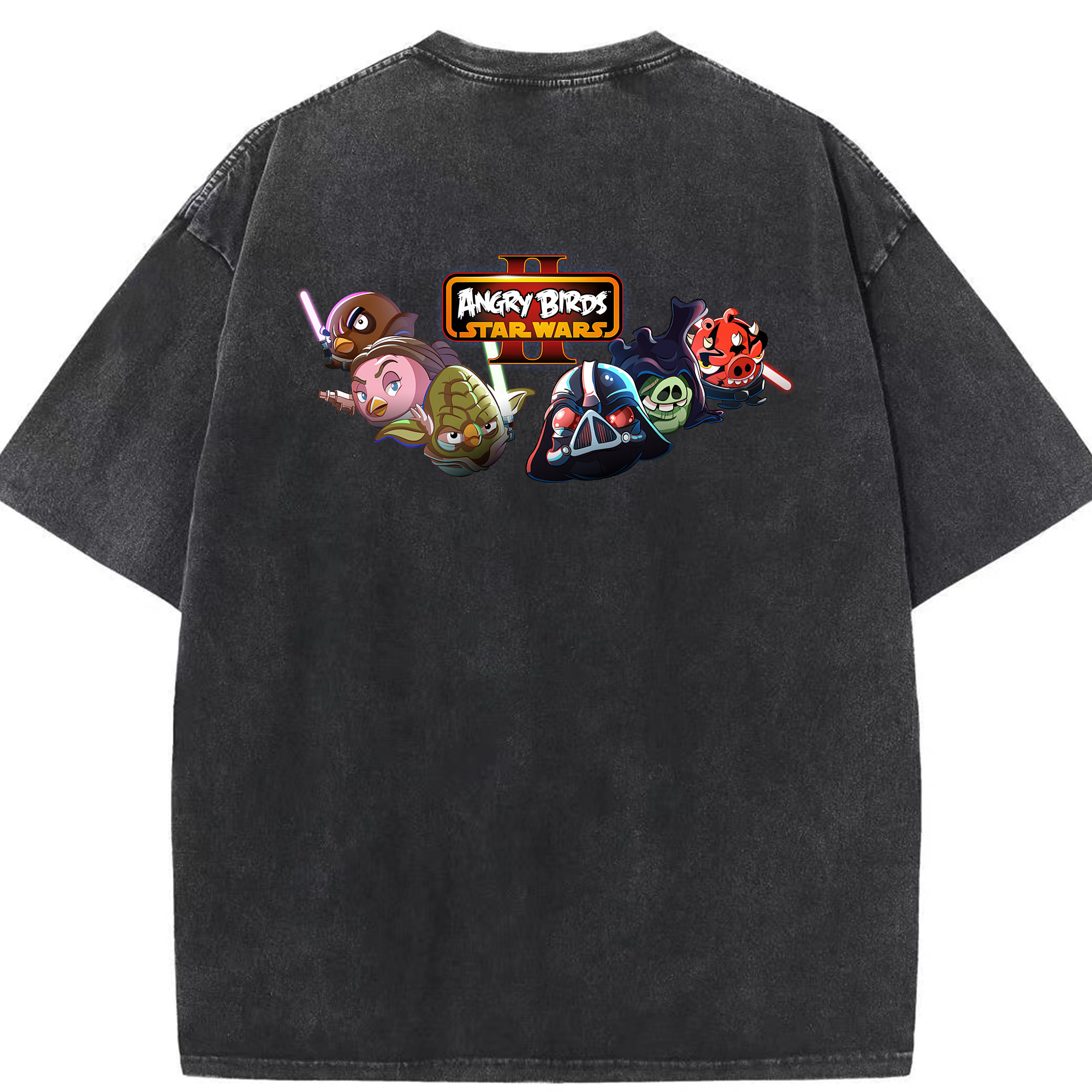 （画像用） Angry Birds アングリーバード 綿100% ヴィンテージ風 半袖Tシャツ（背面プリント）