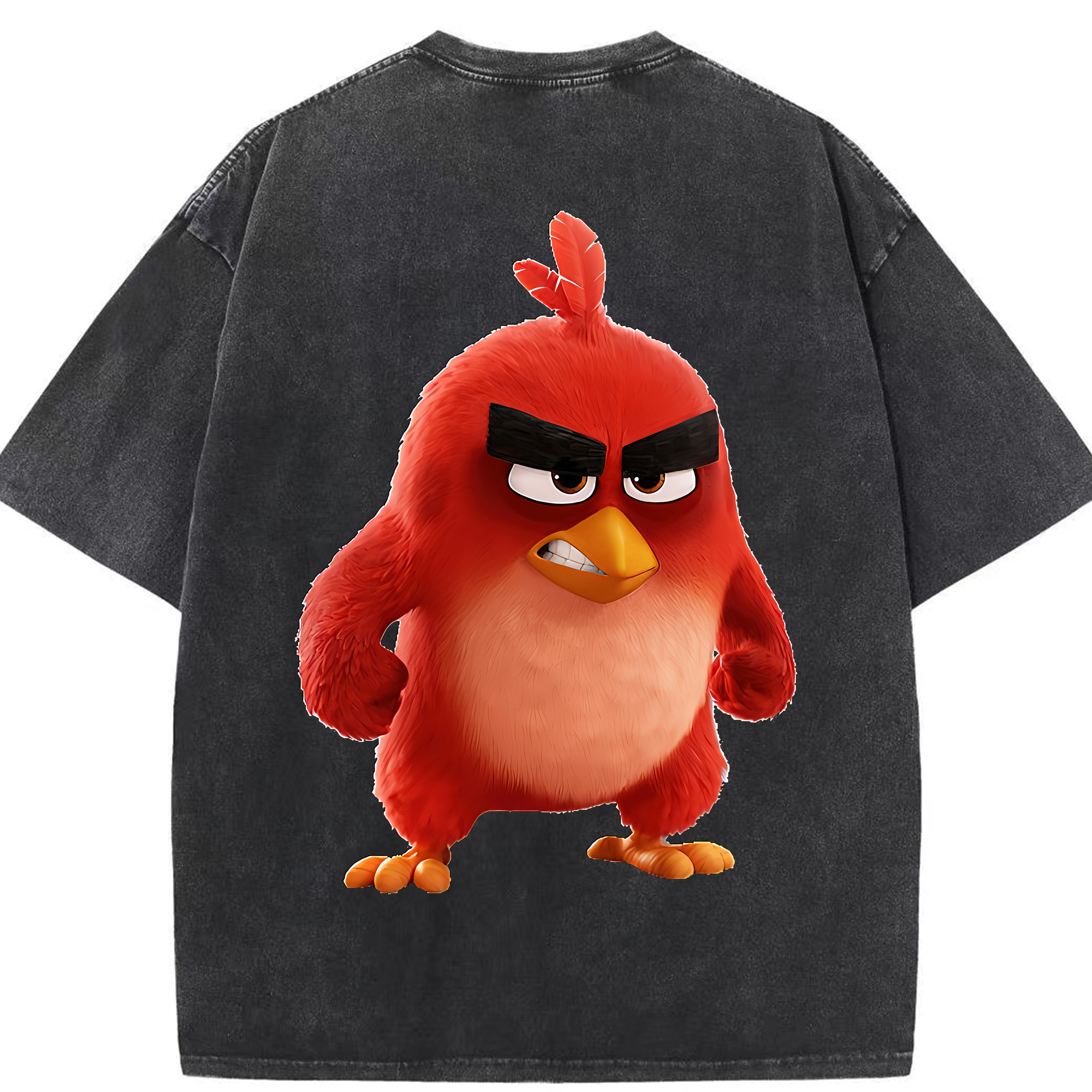 （画像用） Angry Birds アングリーバード 綿100% ヴィンテージ風 半袖Tシャツ（背面プリント）