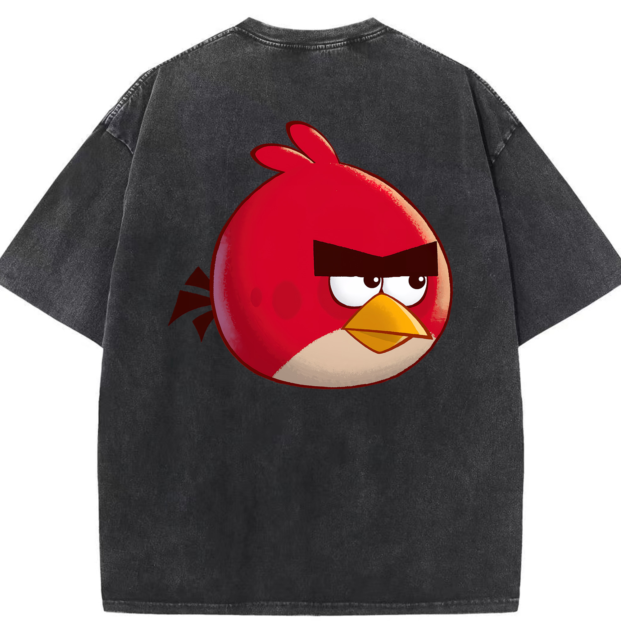 （画像用） Angry Birds アングリーバード 綿100% ヴィンテージ風 半袖Tシャツ（背面プリント）
