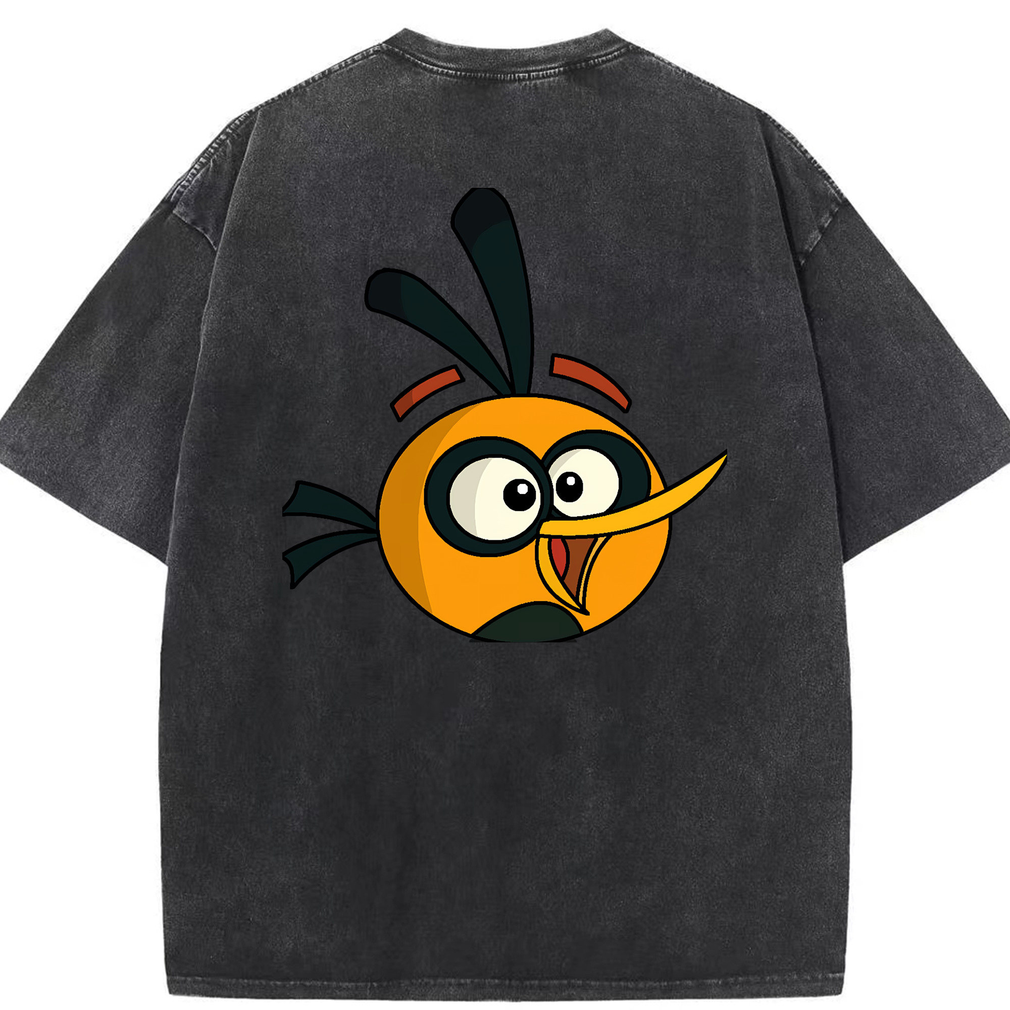 （画像用） Angry Birds アングリーバード 綿100% ヴィンテージ風 半袖Tシャツ（背面プリント）