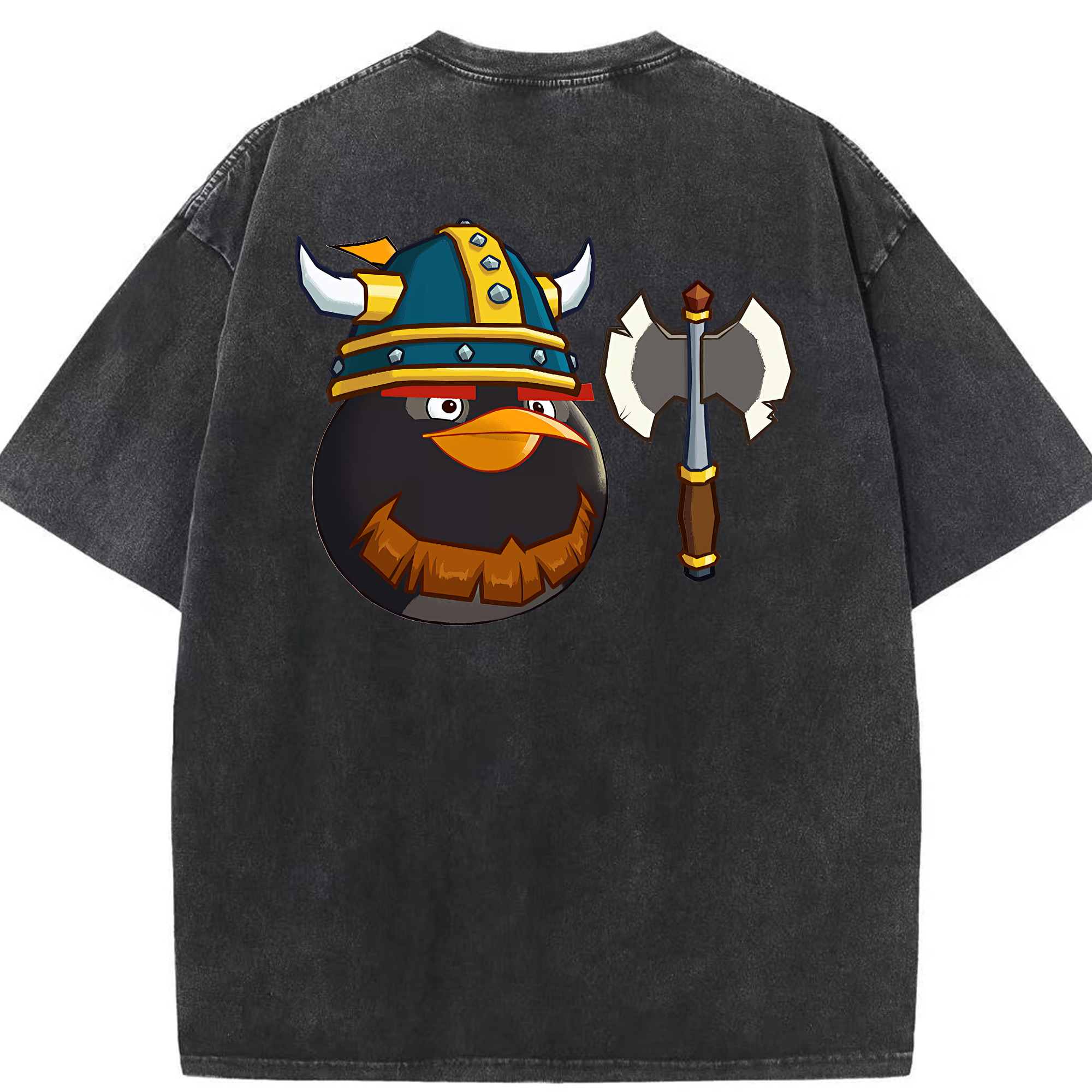 （画像用） Angry Birds アングリーバード 綿100% ヴィンテージ風 半袖Tシャツ（背面プリント）