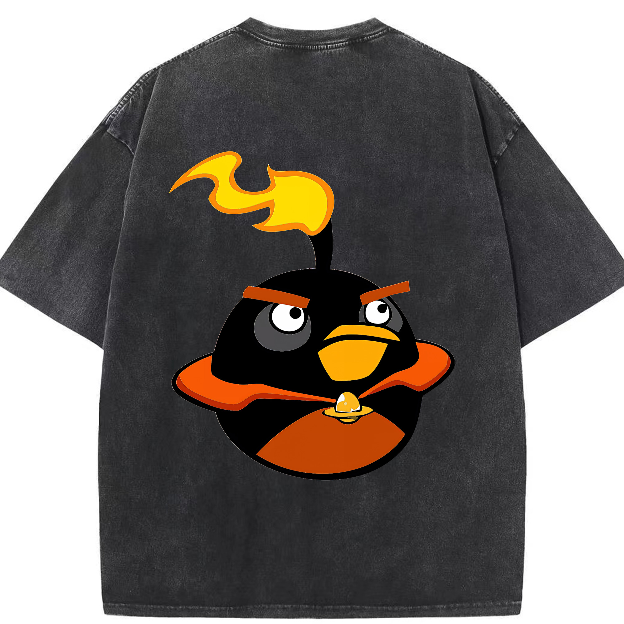 （画像用） Angry Birds アングリーバード 綿100% ヴィンテージ風 半袖Tシャツ（背面プリント）