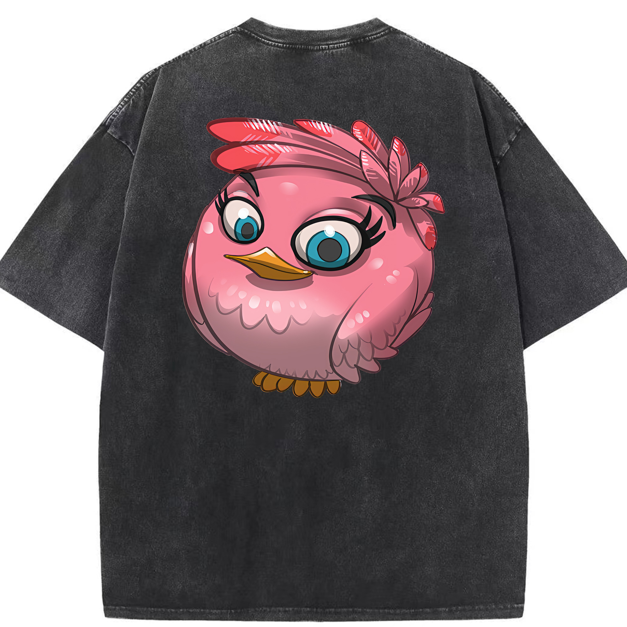 （画像用） Angry Birds アングリーバード 綿100% ヴィンテージ風 半袖Tシャツ（背面プリント）