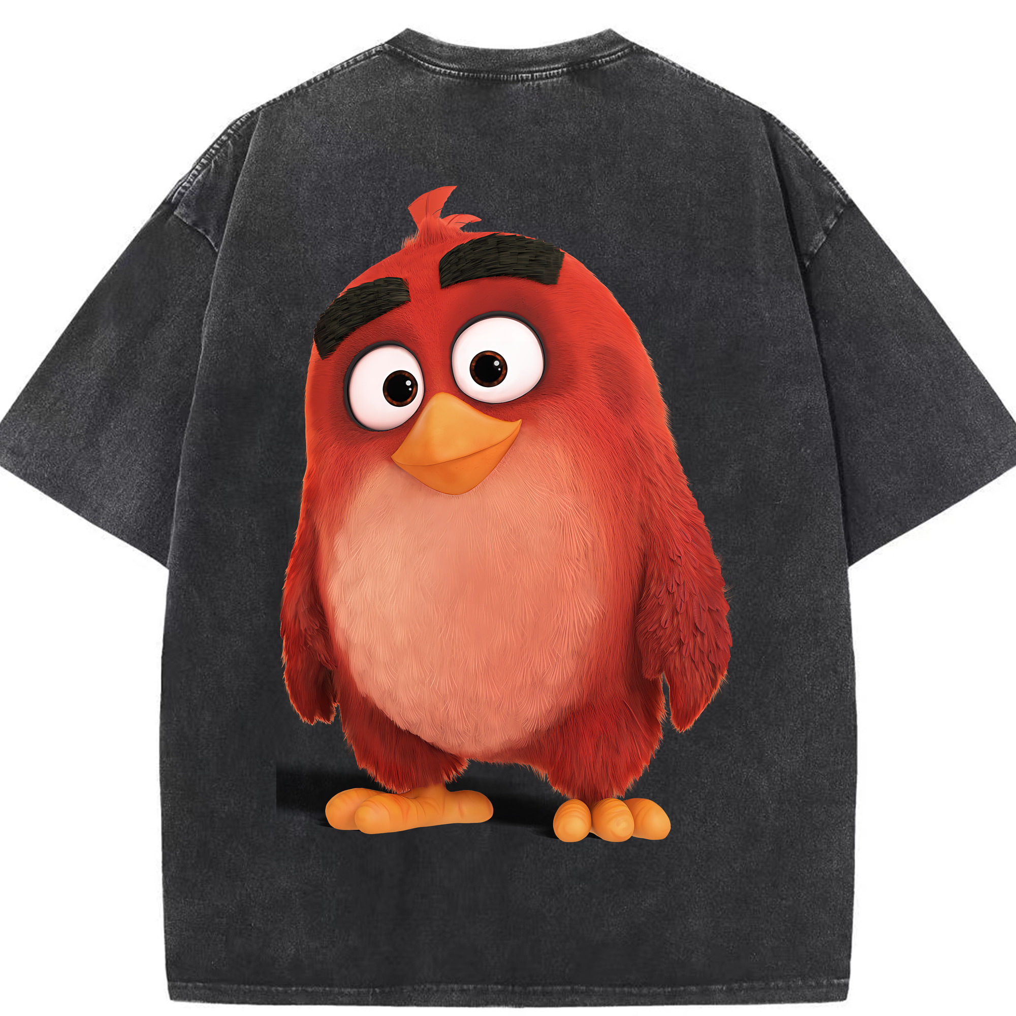 （画像用） Angry Birds アングリーバード 綿100% ヴィンテージ風 半袖Tシャツ（背面プリント）