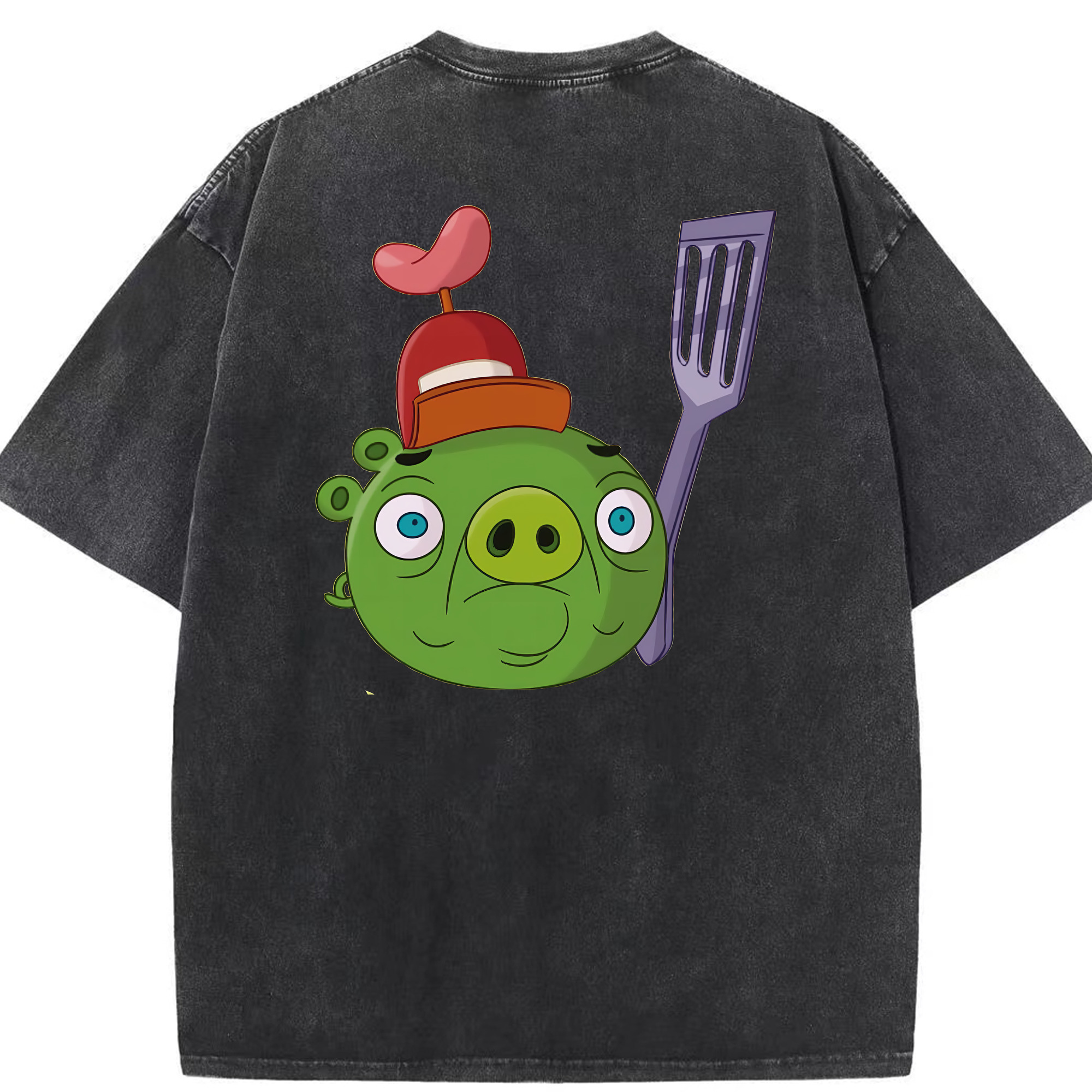 （画像用） Angry Birds アングリーバード 綿100% ヴィンテージ風 半袖Tシャツ（背面プリント）
