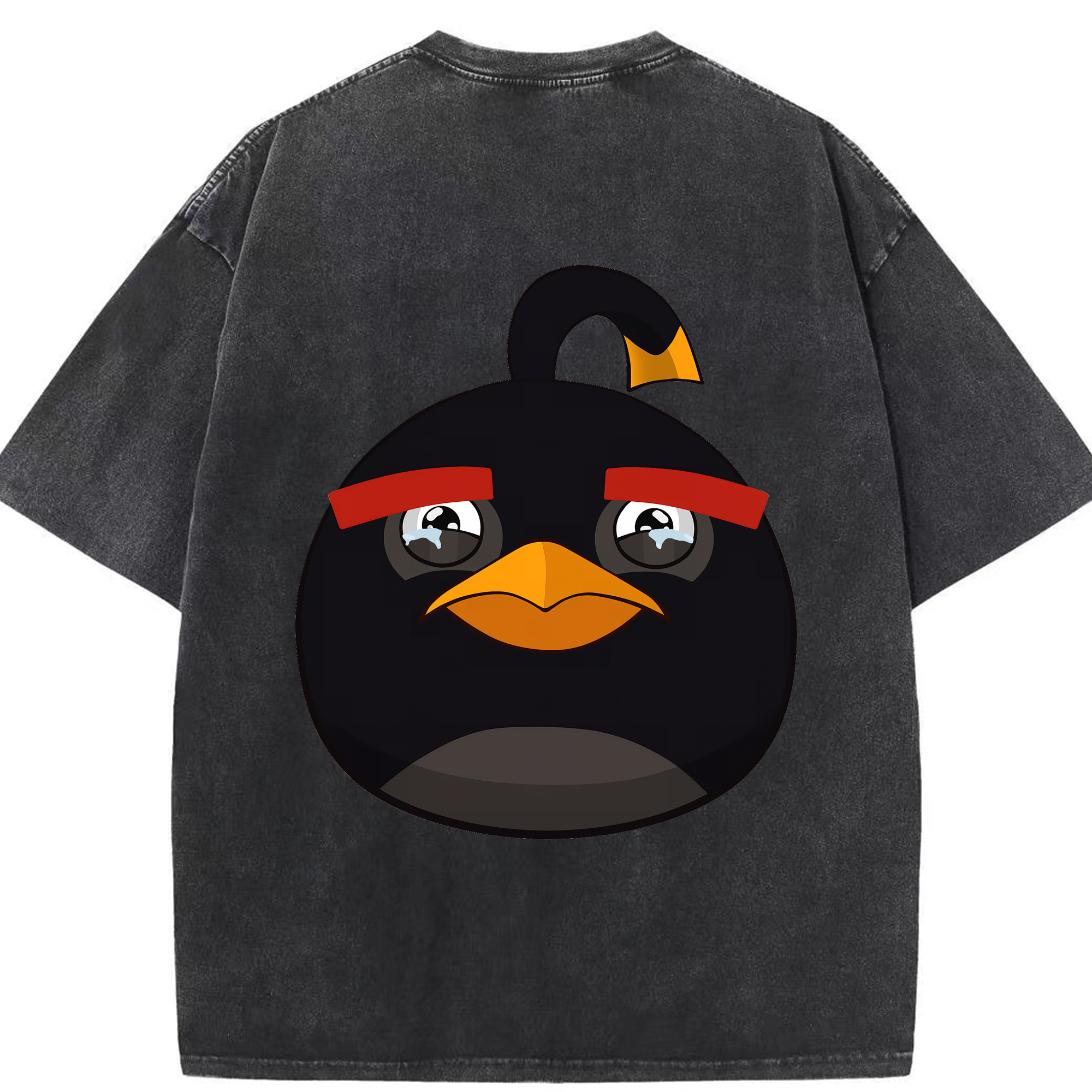（画像用） Angry Birds アングリーバード 綿100% ヴィンテージ風 半袖Tシャツ（背面プリント）