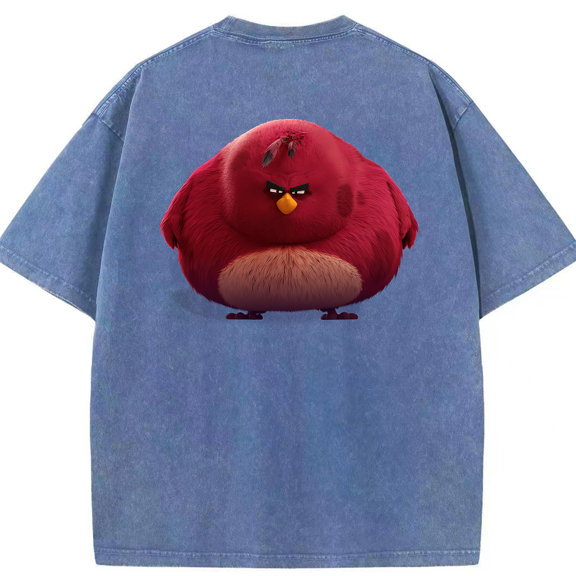 （画像用） Angry Birds アングリーバード 綿100% ヴィンテージ風 半袖Tシャツ（背面プリント）