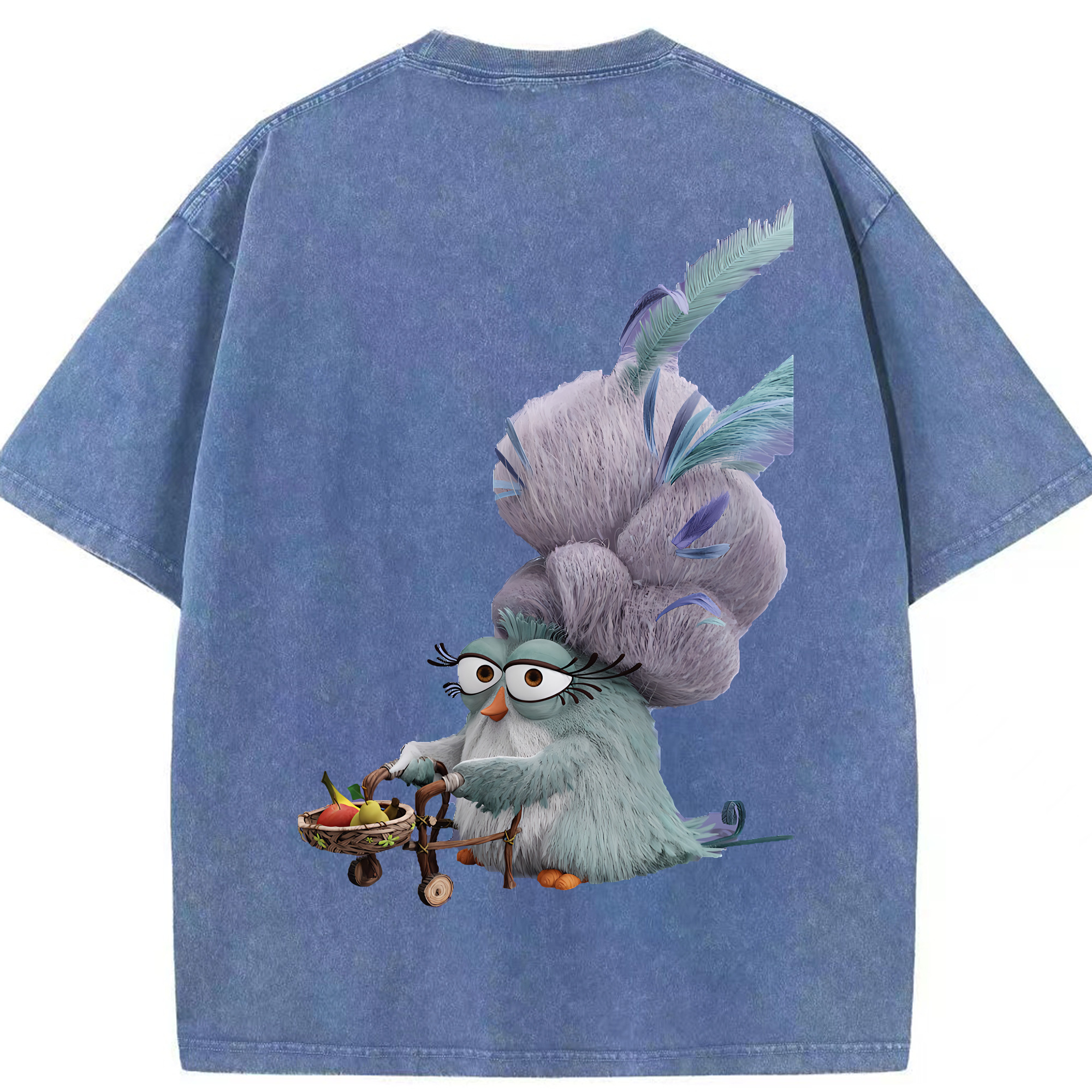 （画像用） Angry Birds アングリーバード 綿100% ヴィンテージ風 半袖Tシャツ（背面プリント）