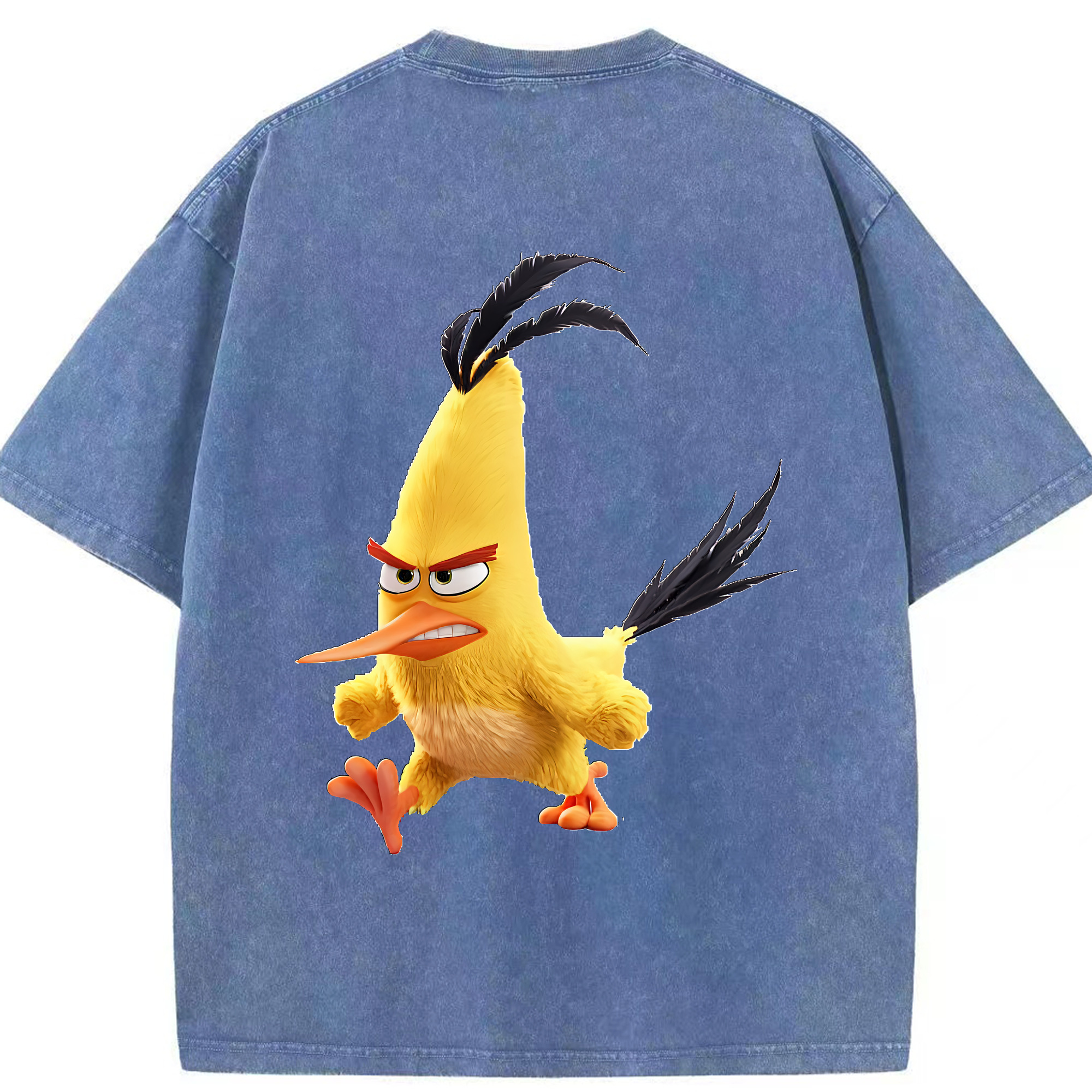 （画像用） Angry Birds アングリーバード 綿100% ヴィンテージ風 半袖Tシャツ（背面プリント）