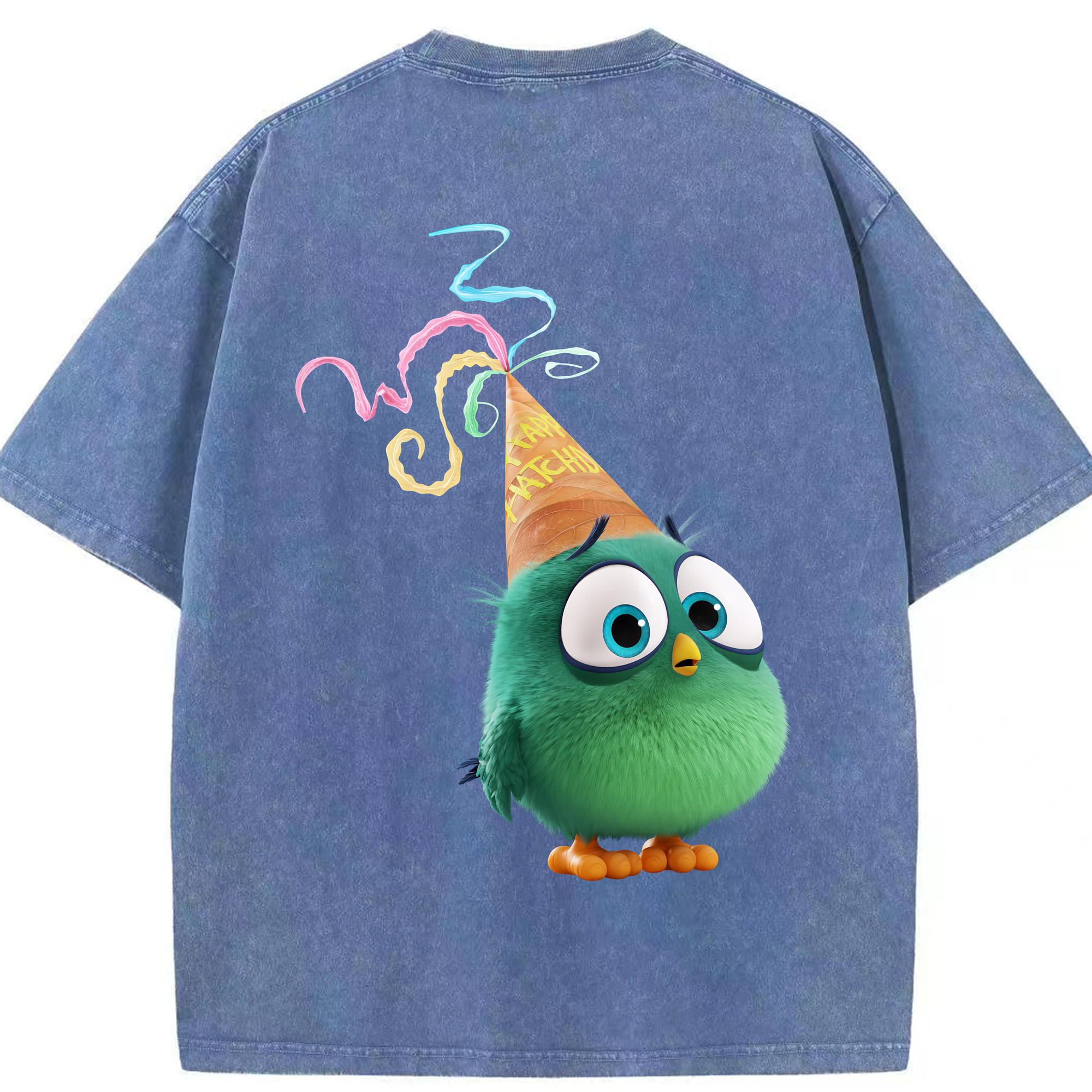 （画像用） Angry Birds アングリーバード 綿100% ヴィンテージ風 半袖Tシャツ（背面プリント）