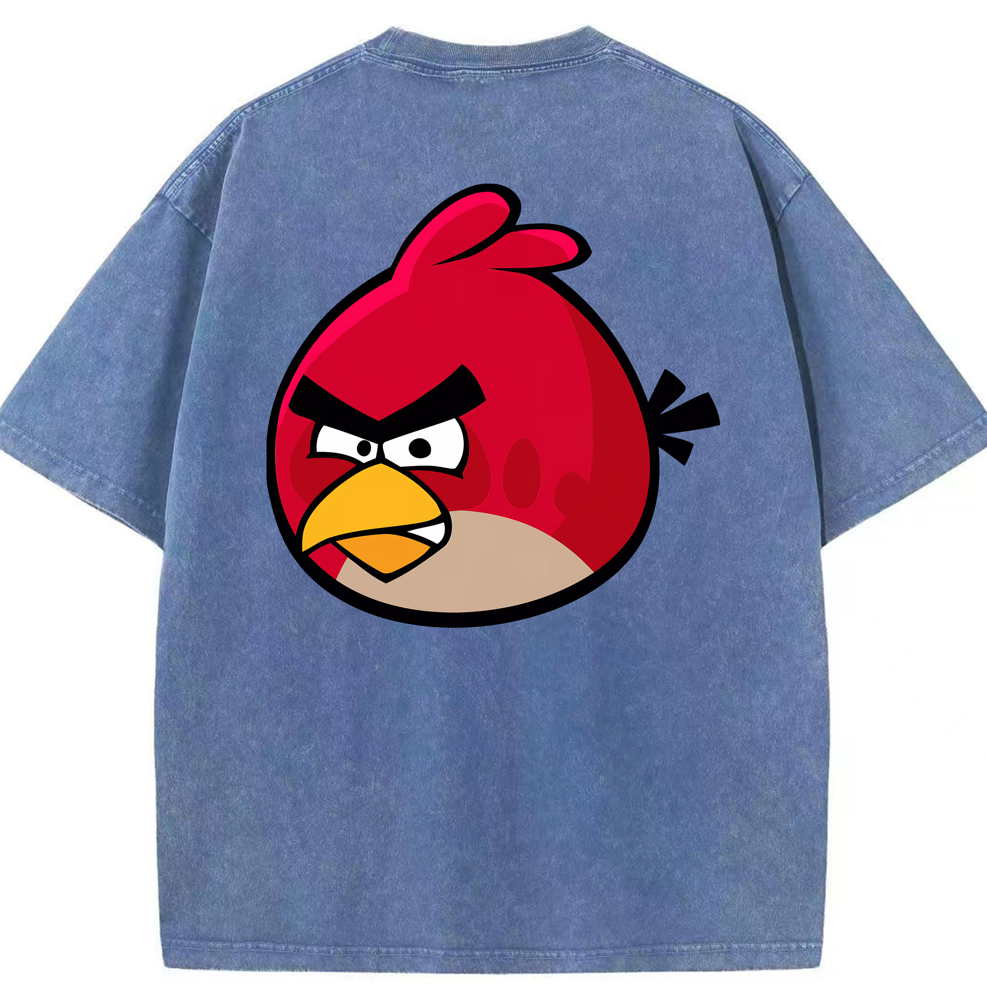 （画像用） Angry Birds アングリーバード 綿100% ヴィンテージ風 半袖Tシャツ（背面プリント）