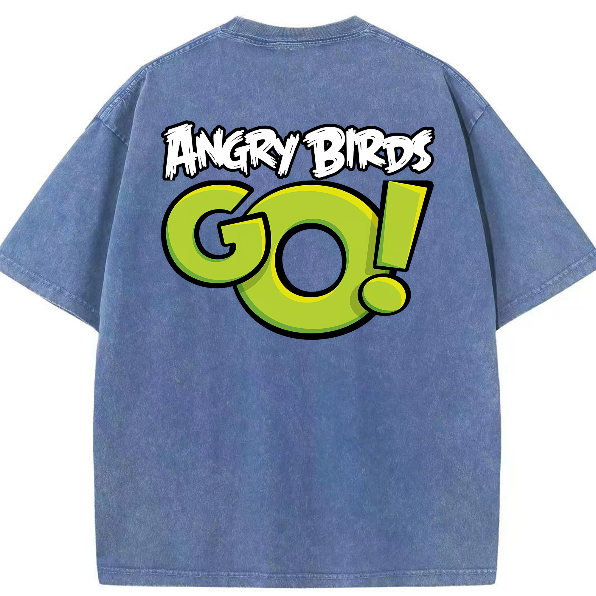 （画像用） Angry Birds アングリーバード 綿100% ヴィンテージ風 半袖Tシャツ（背面プリント）