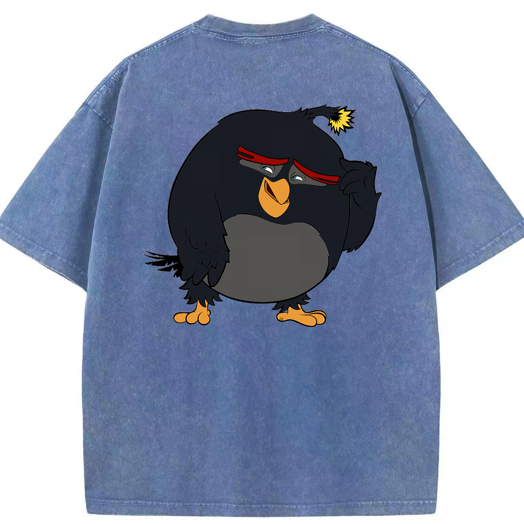 （画像用） Angry Birds アングリーバード 綿100% ヴィンテージ風 半袖Tシャツ（背面プリント）