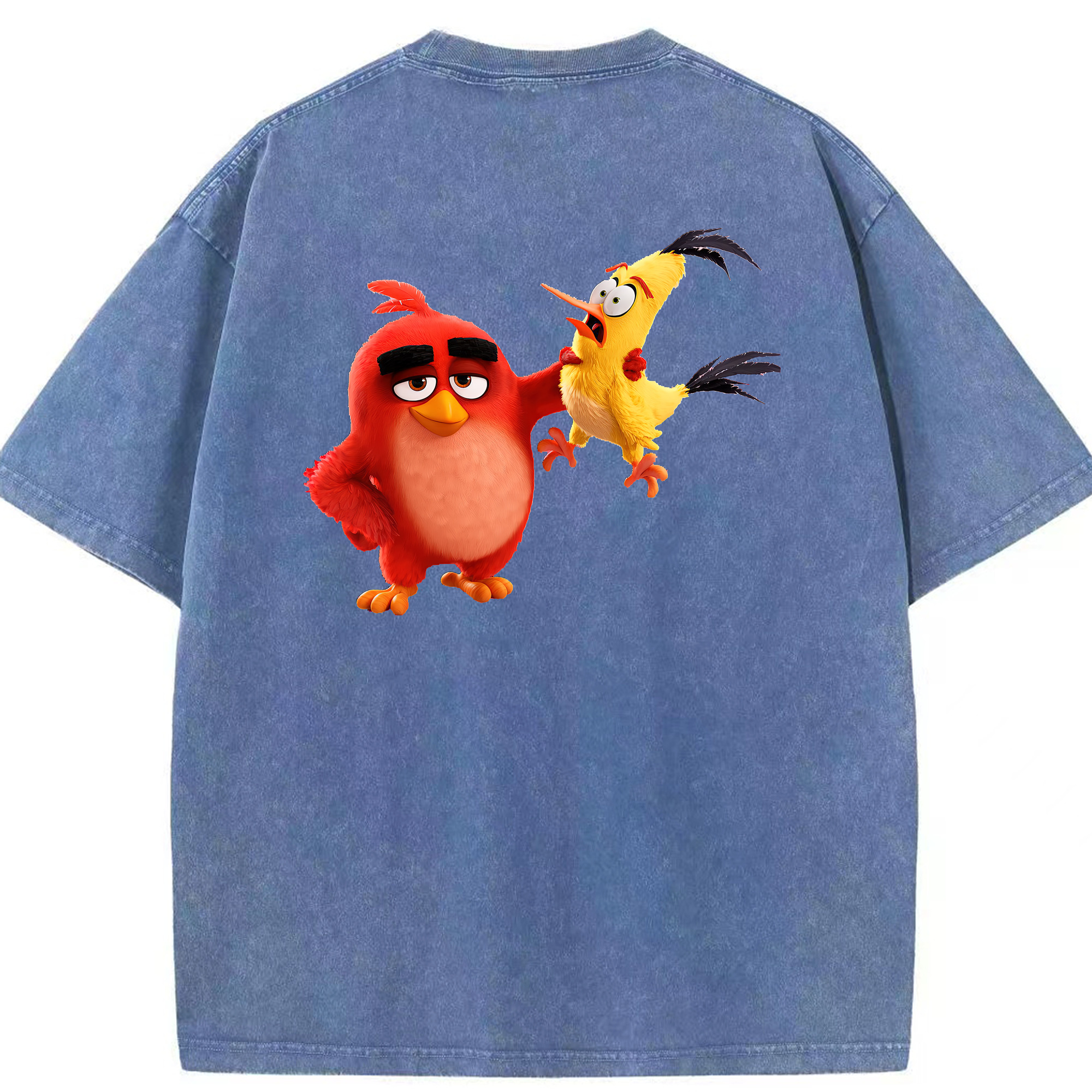 （画像用） Angry Birds アングリーバード 綿100% ヴィンテージ風 半袖Tシャツ（背面プリント）