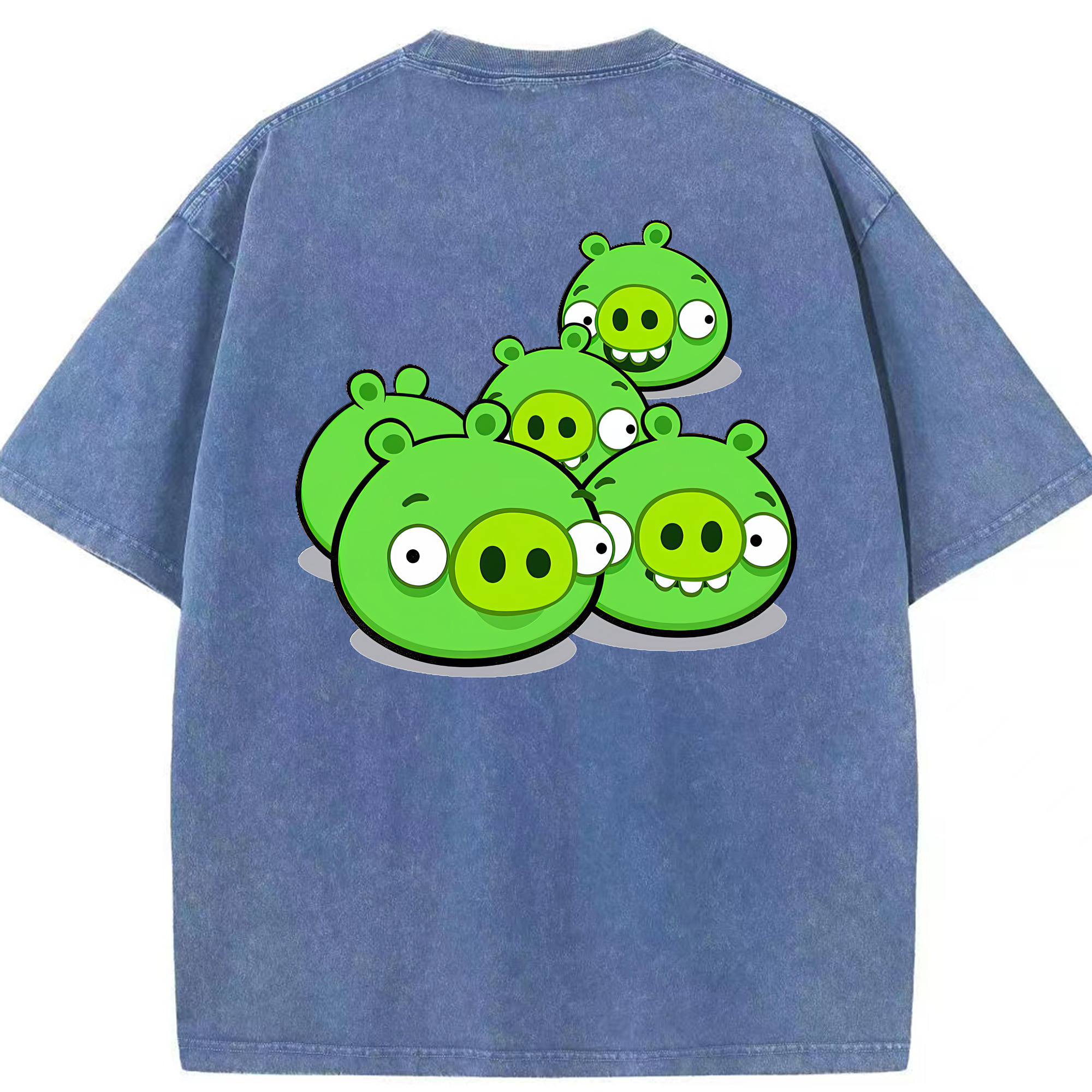 （画像用） Angry Birds アングリーバード 綿100% ヴィンテージ風 半袖Tシャツ（背面プリント）