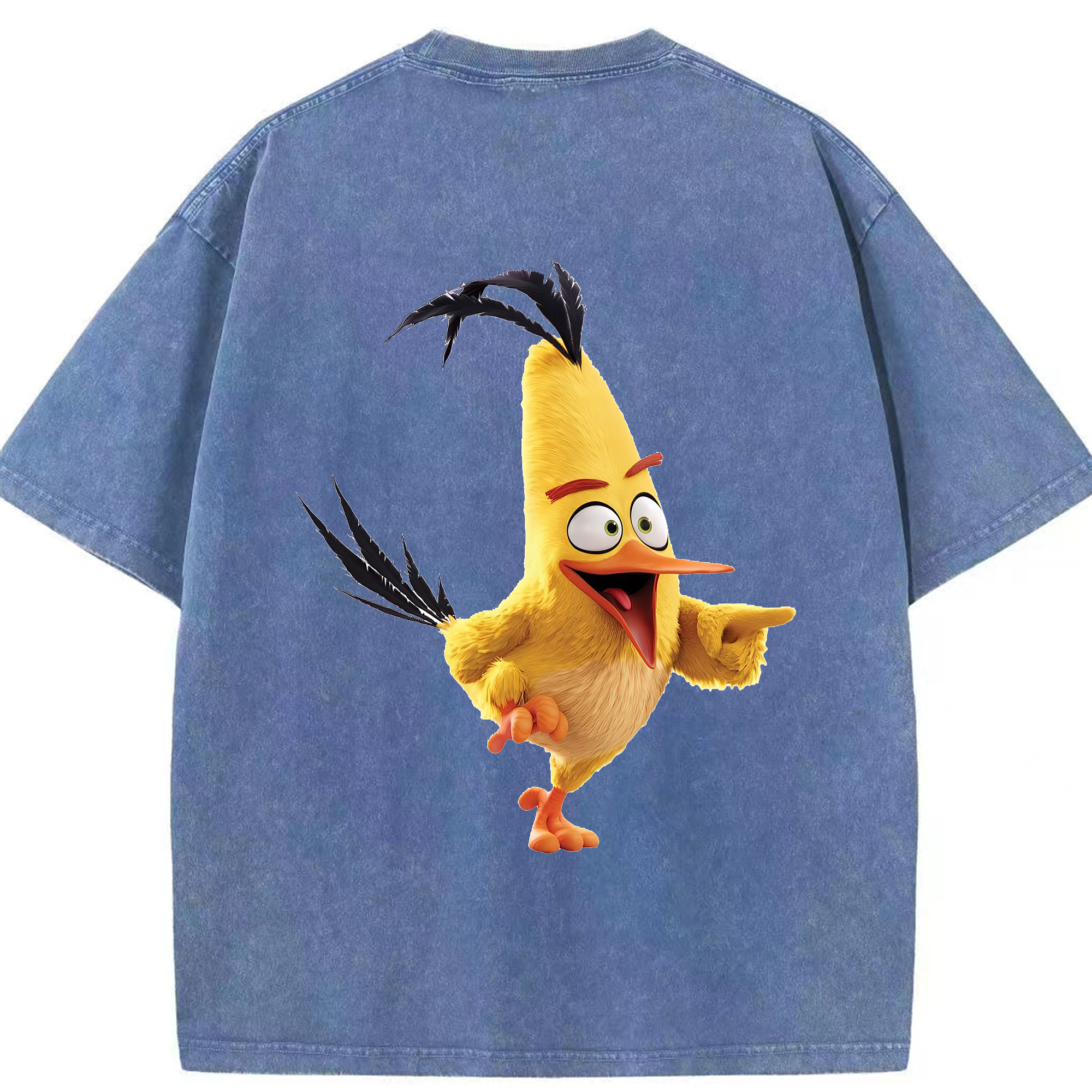 （画像用） Angry Birds アングリーバード 綿100% ヴィンテージ風 半袖Tシャツ（背面プリント）