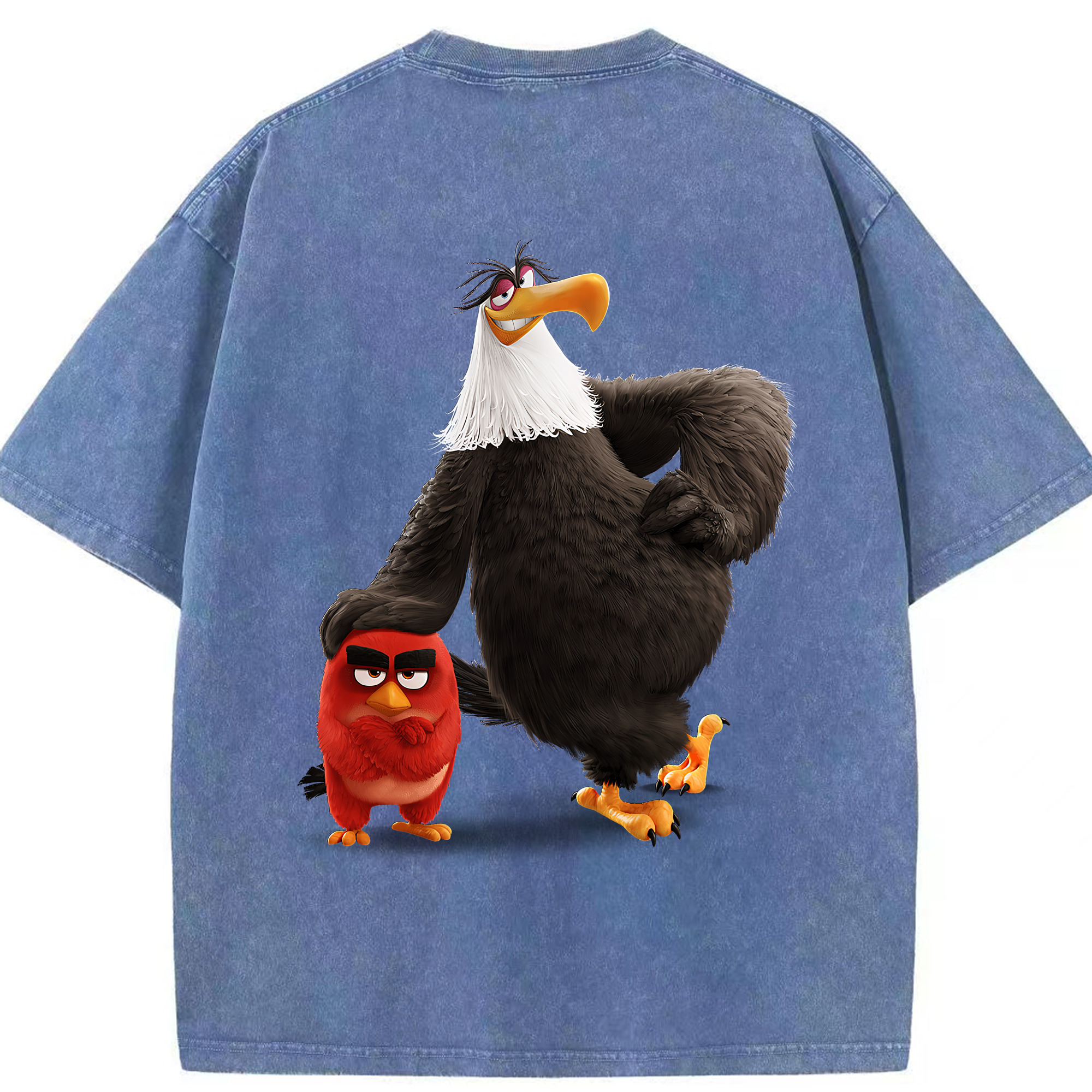 （画像用） Angry Birds アングリーバード 綿100% ヴィンテージ風 半袖Tシャツ（背面プリント）