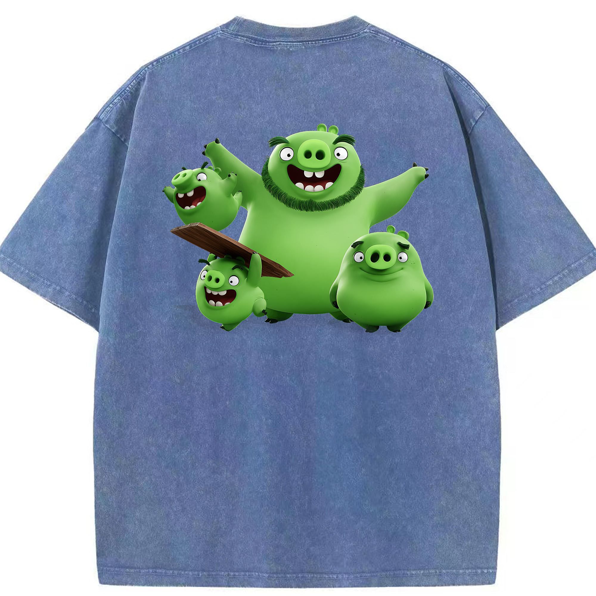 （画像用） Angry Birds アングリーバード 綿100% ヴィンテージ風 半袖Tシャツ（背面プリント）