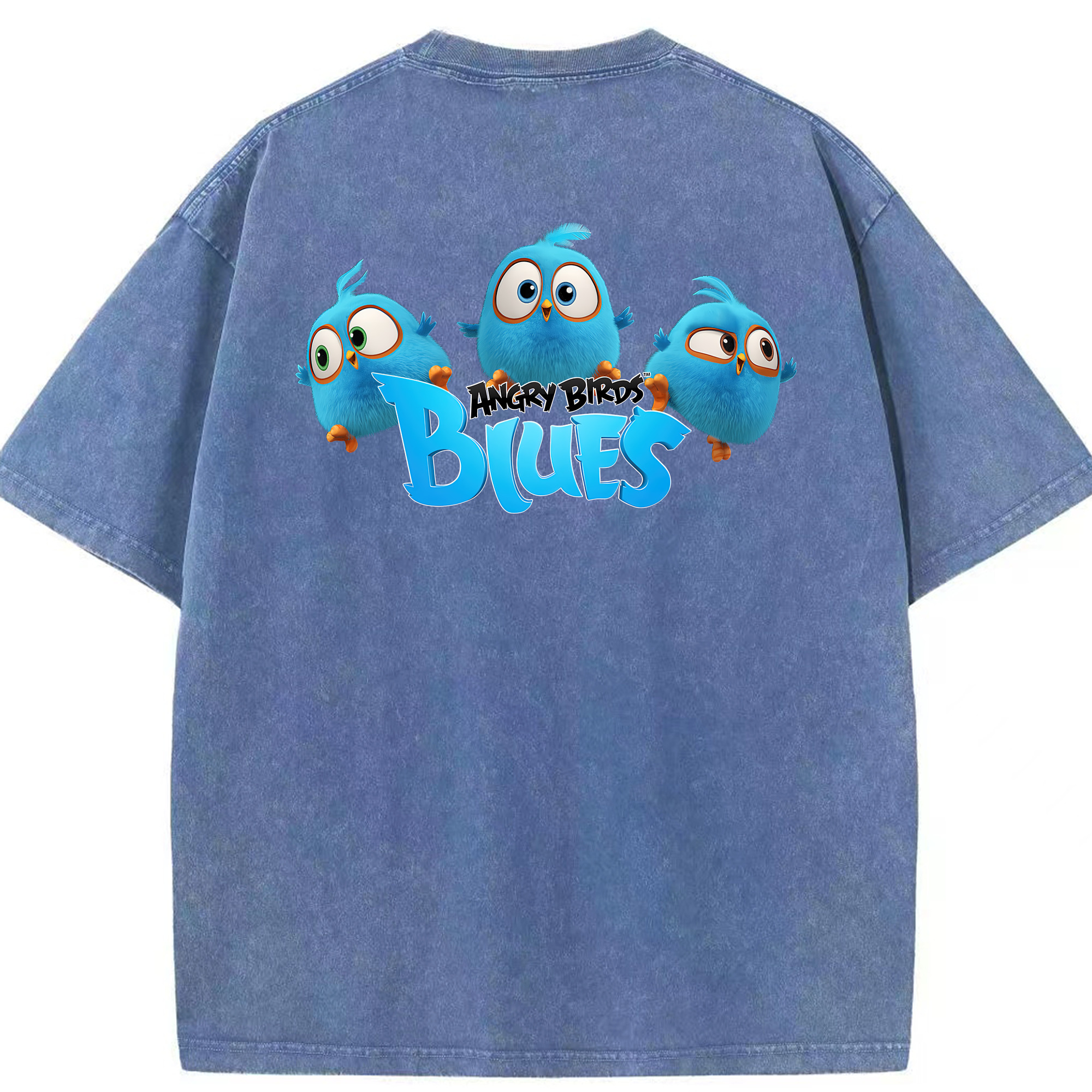 （画像用） Angry Birds アングリーバード 綿100% ヴィンテージ風 半袖Tシャツ（背面プリント）