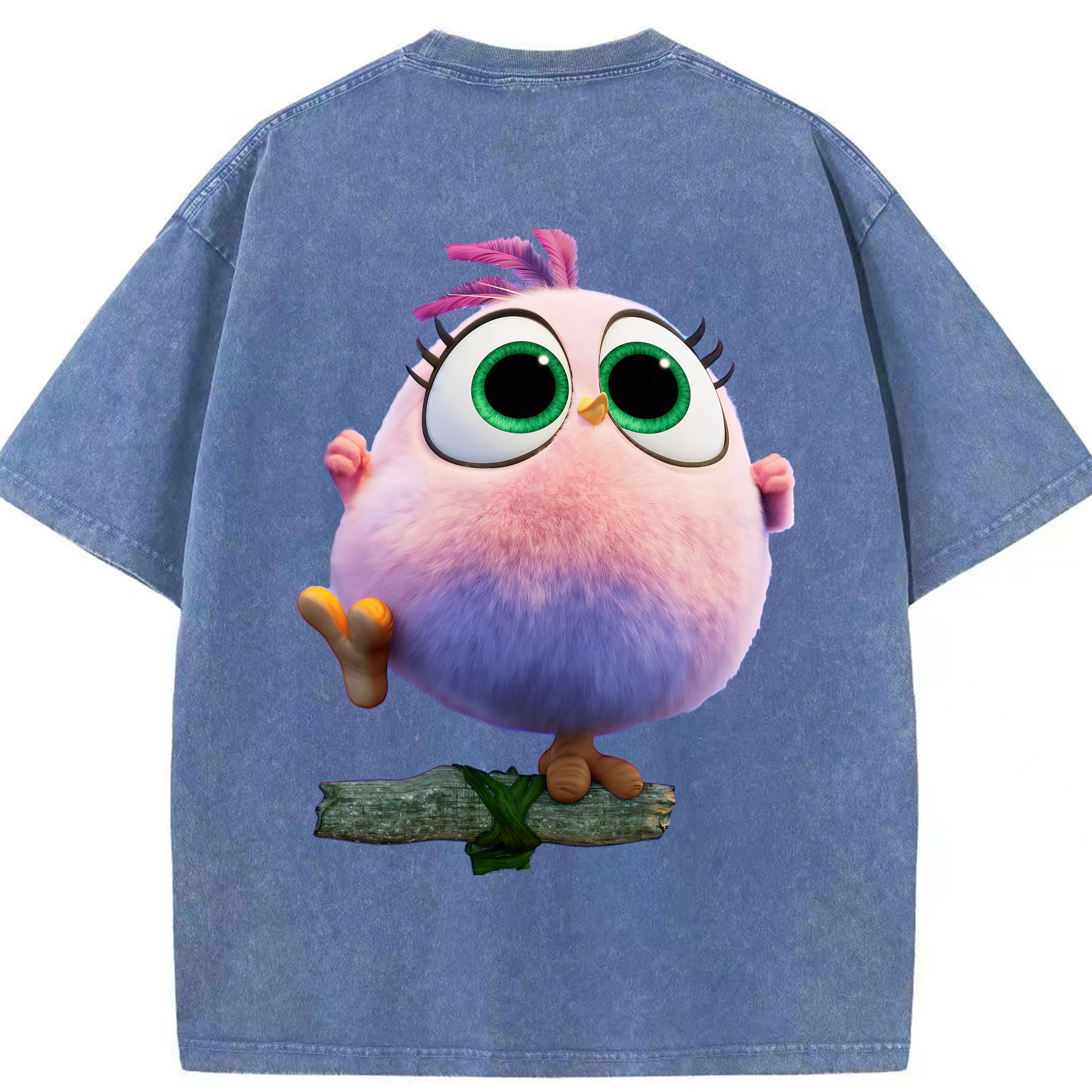 （画像用） Angry Birds アングリーバード 綿100% ヴィンテージ風 半袖Tシャツ（背面プリント）