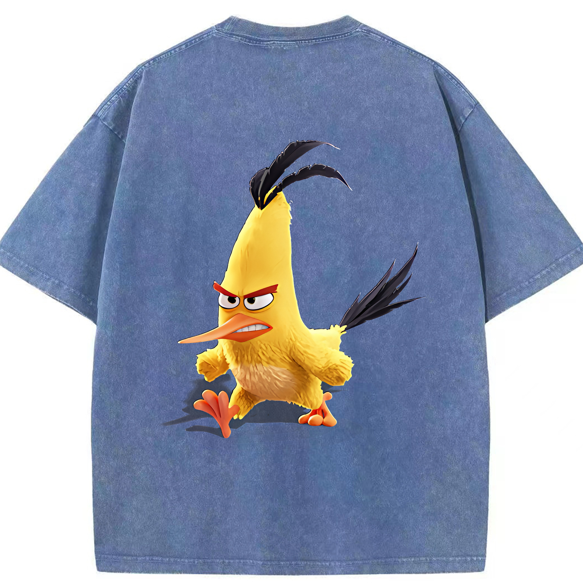 （画像用） Angry Birds アングリーバード 綿100% ヴィンテージ風 半袖Tシャツ（背面プリント）