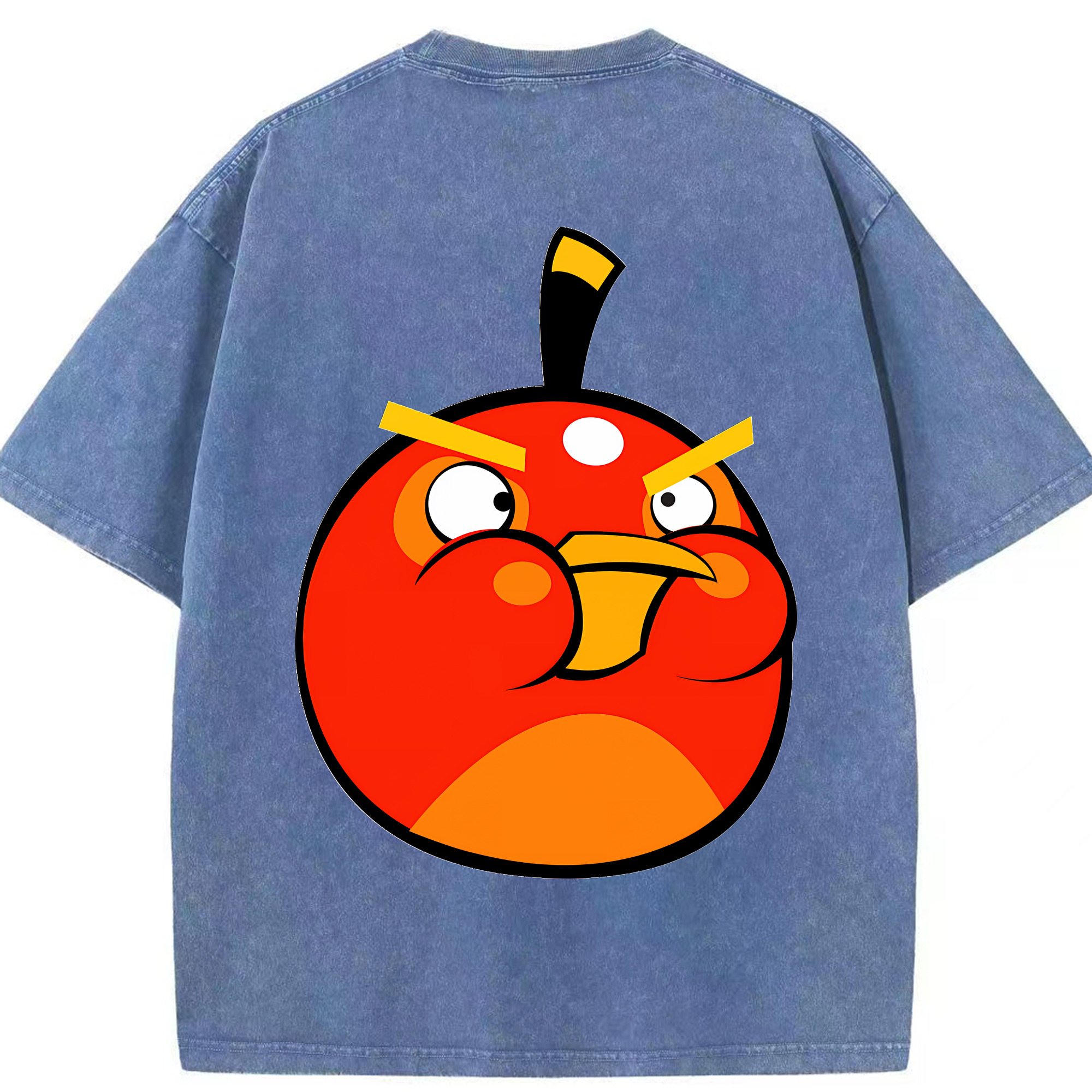（画像用） Angry Birds アングリーバード 綿100% ヴィンテージ風 半袖Tシャツ（背面プリント）