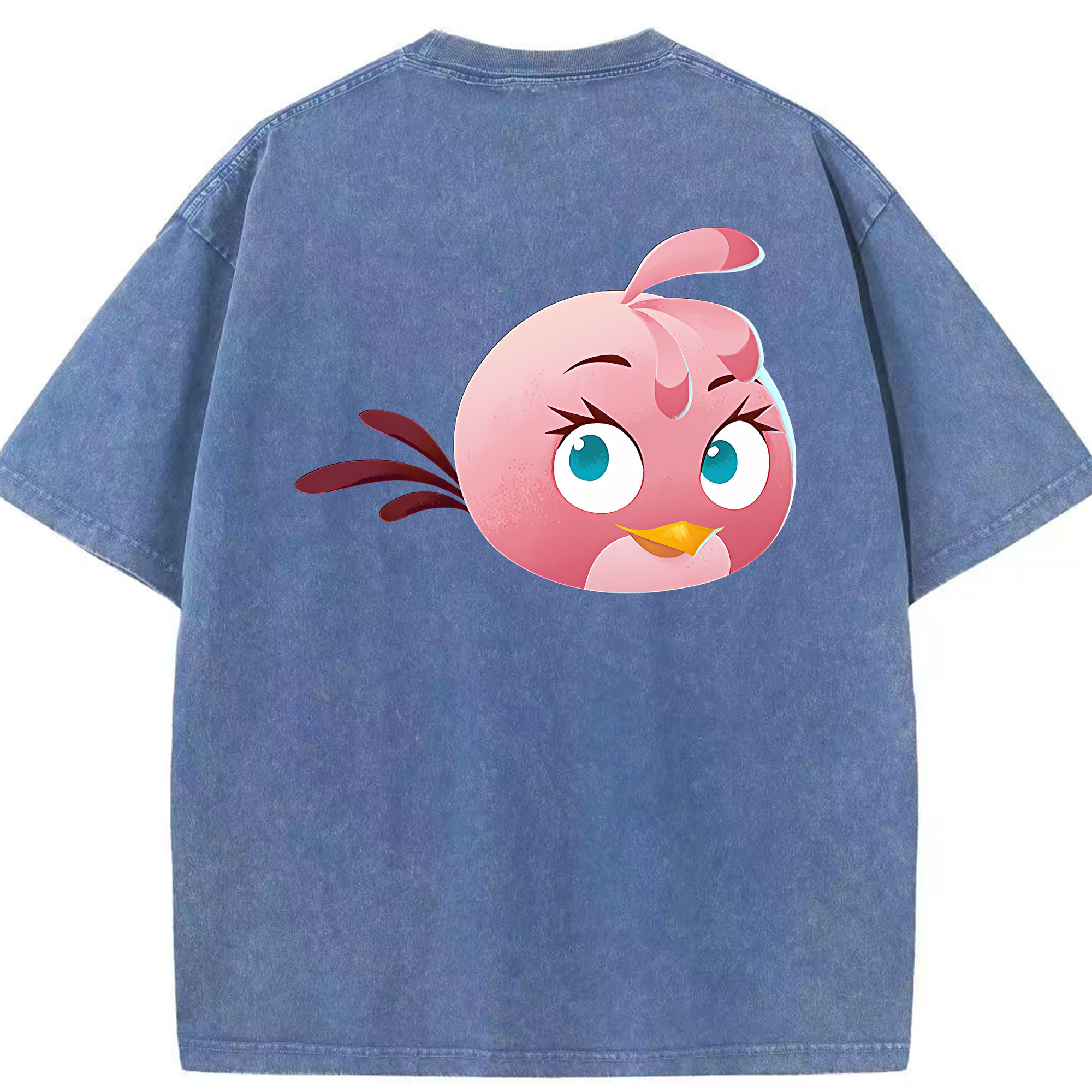 （画像用） Angry Birds アングリーバード 綿100% ヴィンテージ風 半袖Tシャツ（背面プリント）