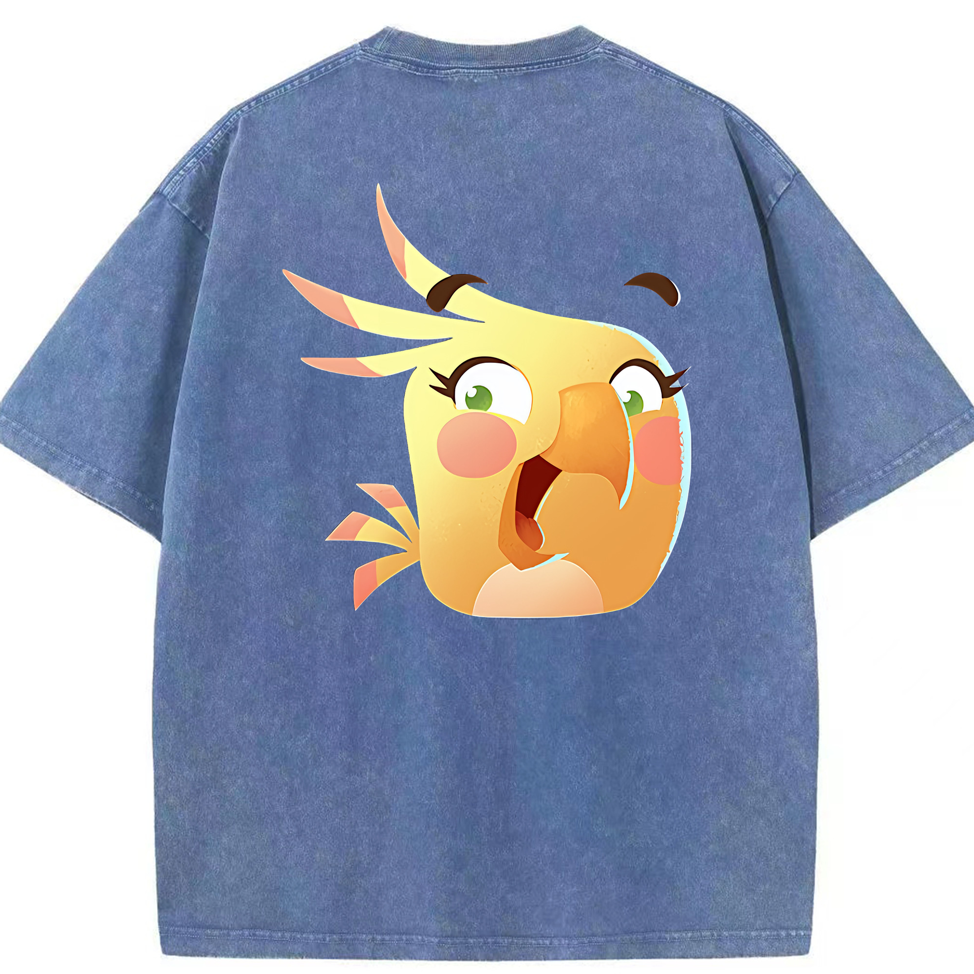 （画像用） Angry Birds アングリーバード 綿100% ヴィンテージ風 半袖Tシャツ（背面プリント）
