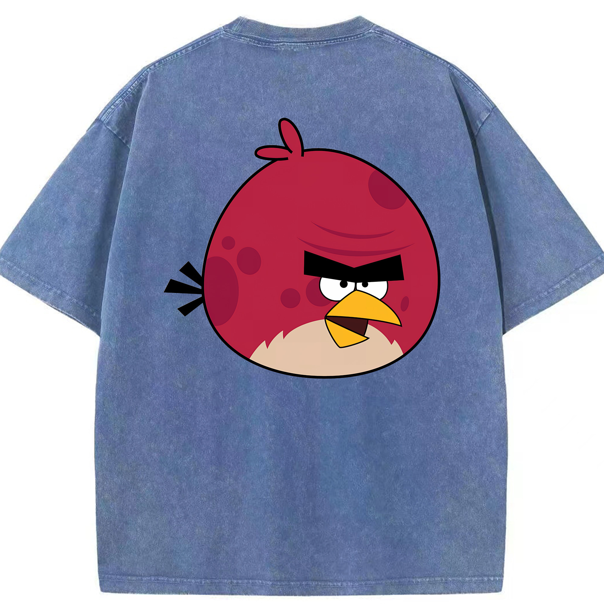（画像用） Angry Birds アングリーバード 綿100% ヴィンテージ風 半袖Tシャツ（背面プリント）
