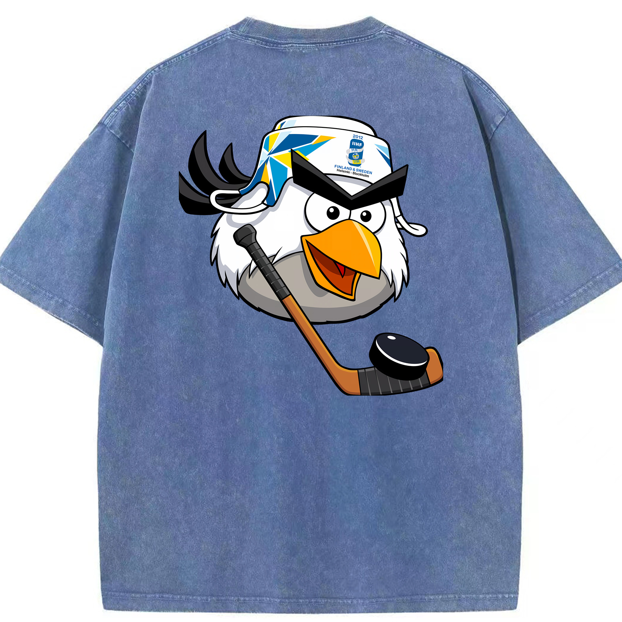 （画像用） Angry Birds アングリーバード 綿100% ヴィンテージ風 半袖Tシャツ（背面プリント）