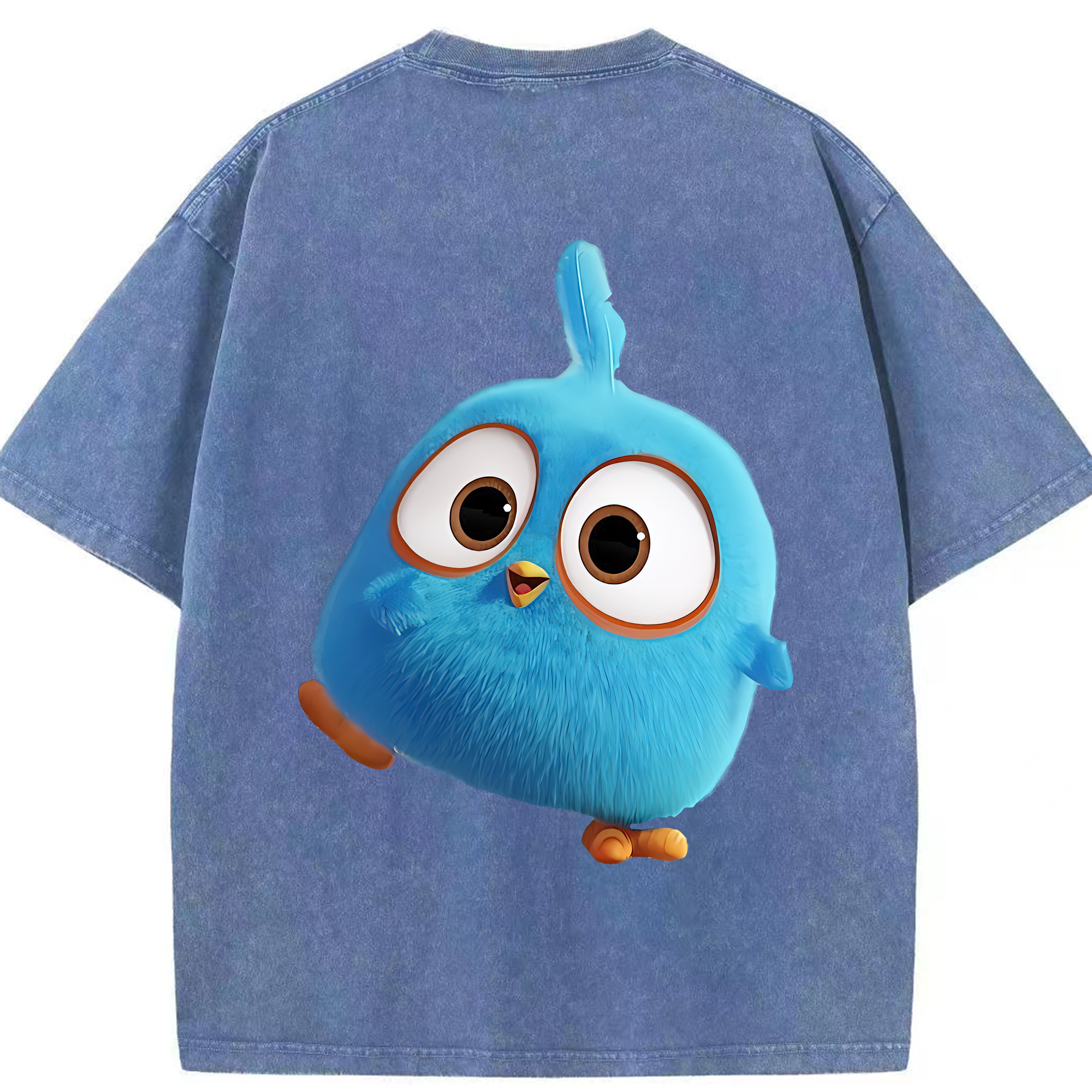 （画像用） Angry Birds アングリーバード 綿100% ヴィンテージ風 半袖Tシャツ（背面プリント）
