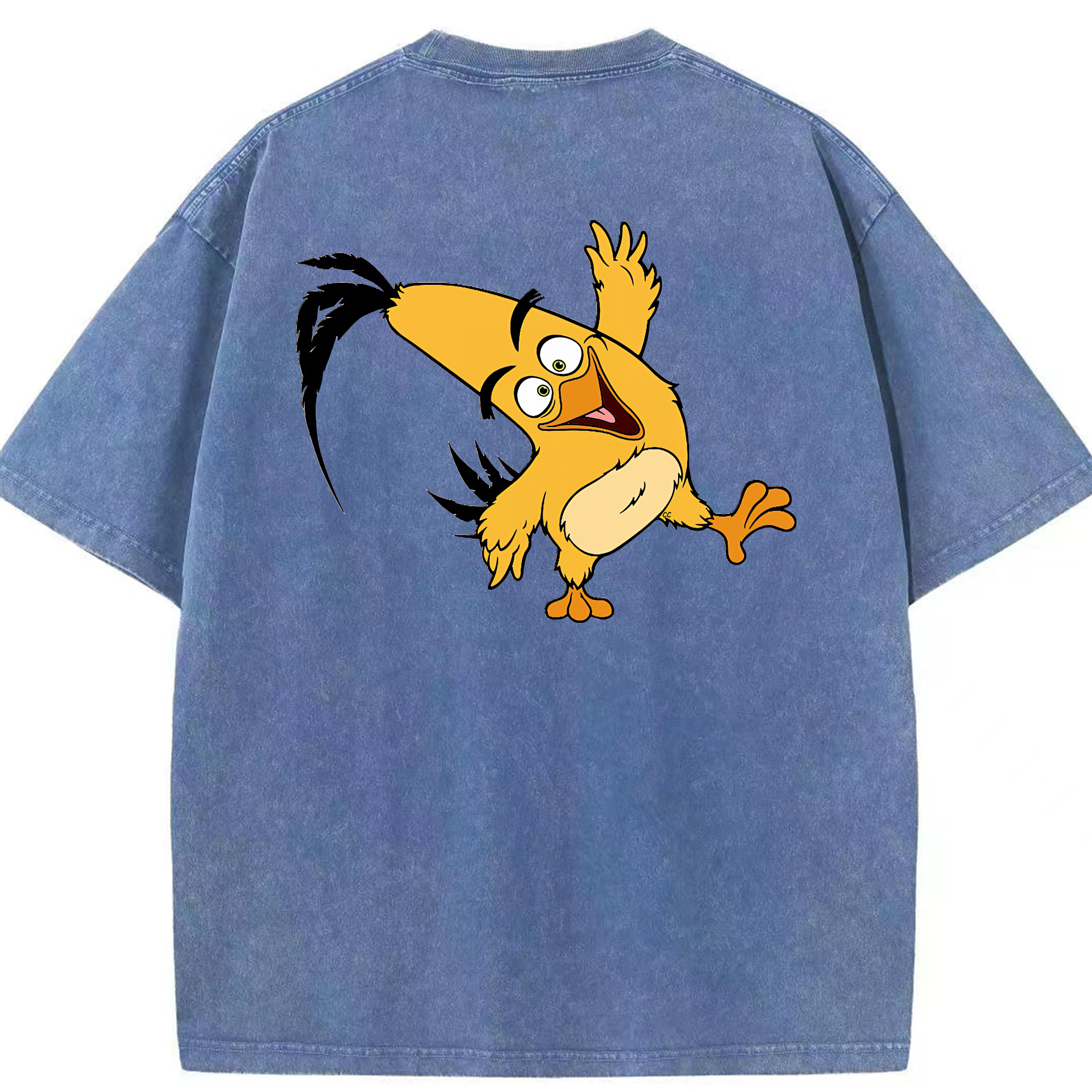 （画像用） Angry Birds アングリーバード 綿100% ヴィンテージ風 半袖Tシャツ（背面プリント）