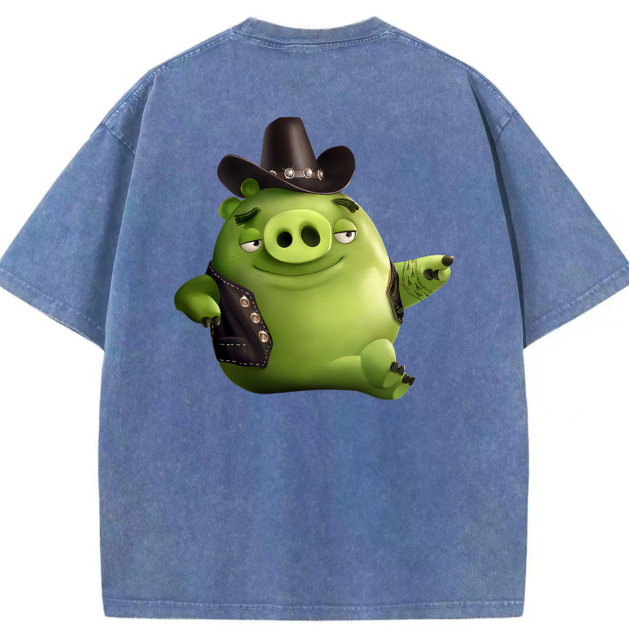 （画像用） Angry Birds アングリーバード 綿100% ヴィンテージ風 半袖Tシャツ（背面プリント）