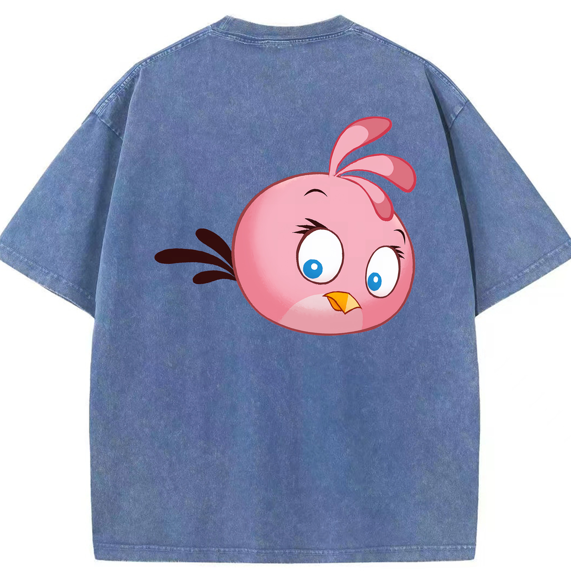 （画像用） Angry Birds アングリーバード 綿100% ヴィンテージ風 半袖Tシャツ（背面プリント）