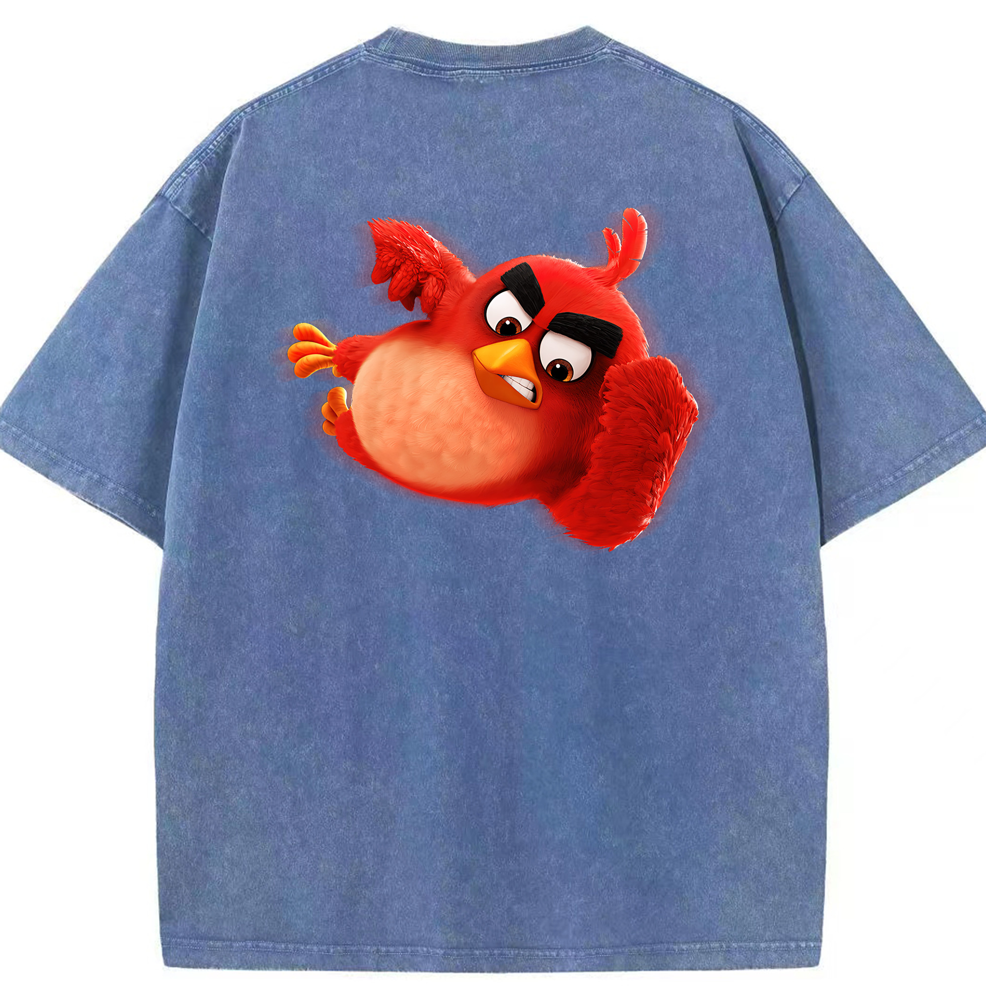 （画像用） Angry Birds アングリーバード 綿100% ヴィンテージ風 半袖Tシャツ（背面プリント）