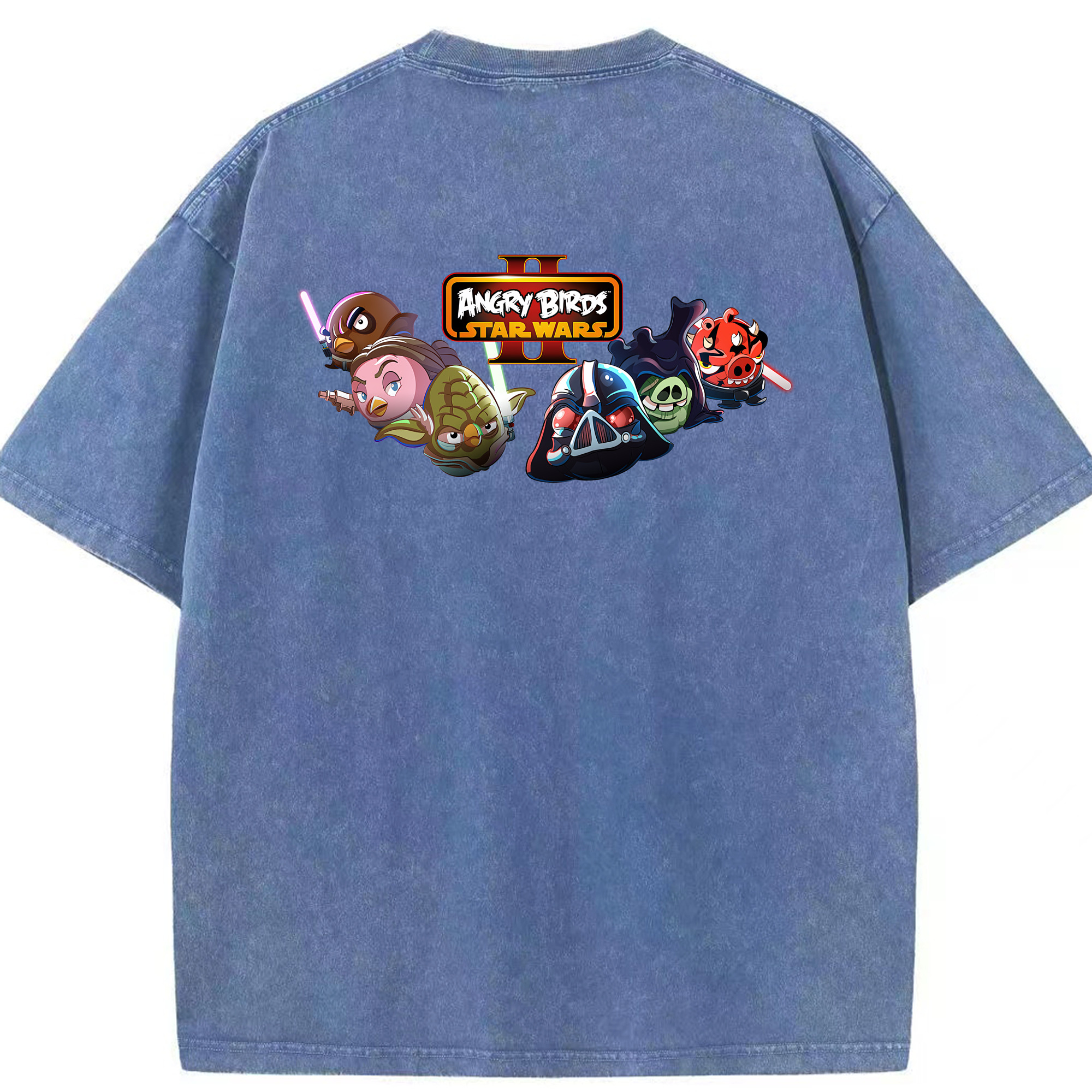 （画像用） Angry Birds アングリーバード 綿100% ヴィンテージ風 半袖Tシャツ（背面プリント）