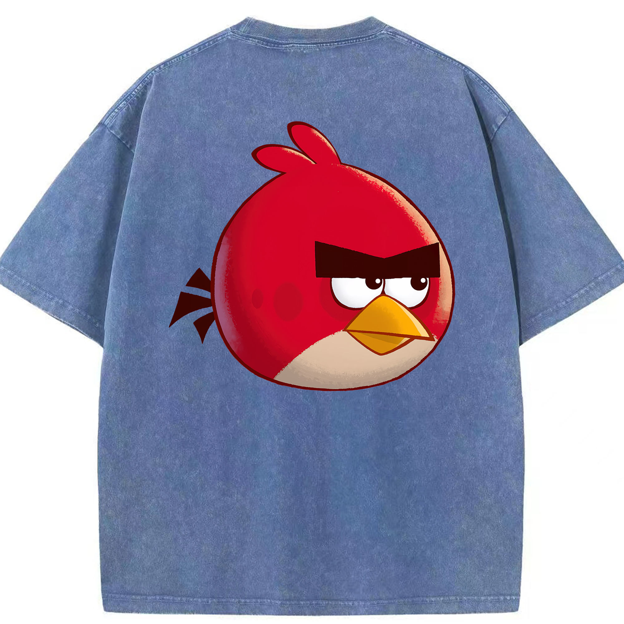 （画像用） Angry Birds アングリーバード 綿100% ヴィンテージ風 半袖Tシャツ（背面プリント）