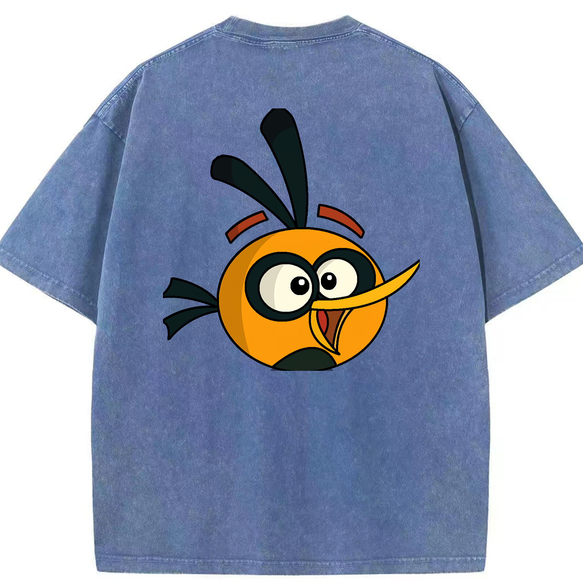 （画像用） Angry Birds アングリーバード 綿100% ヴィンテージ風 半袖Tシャツ（背面プリント）