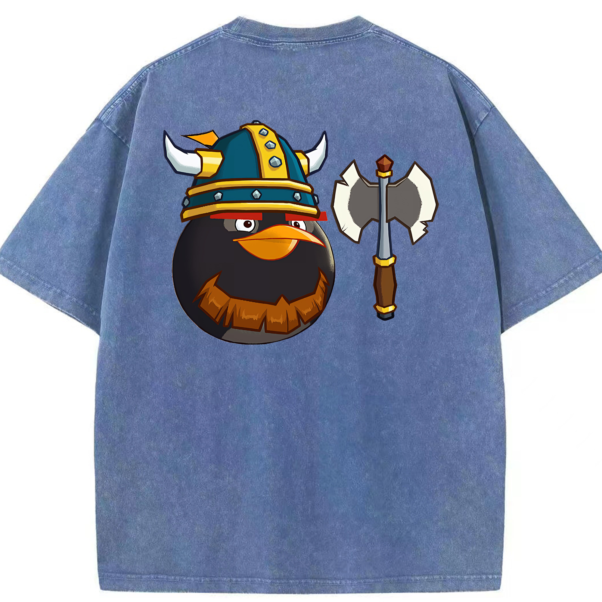 （画像用） Angry Birds アングリーバード 綿100% ヴィンテージ風 半袖Tシャツ（背面プリント）