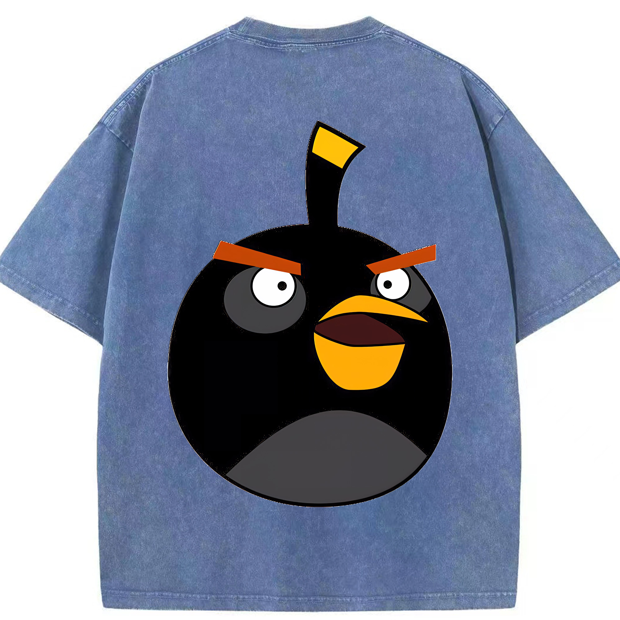 （画像用） Angry Birds アングリーバード 綿100% ヴィンテージ風 半袖Tシャツ（背面プリント）