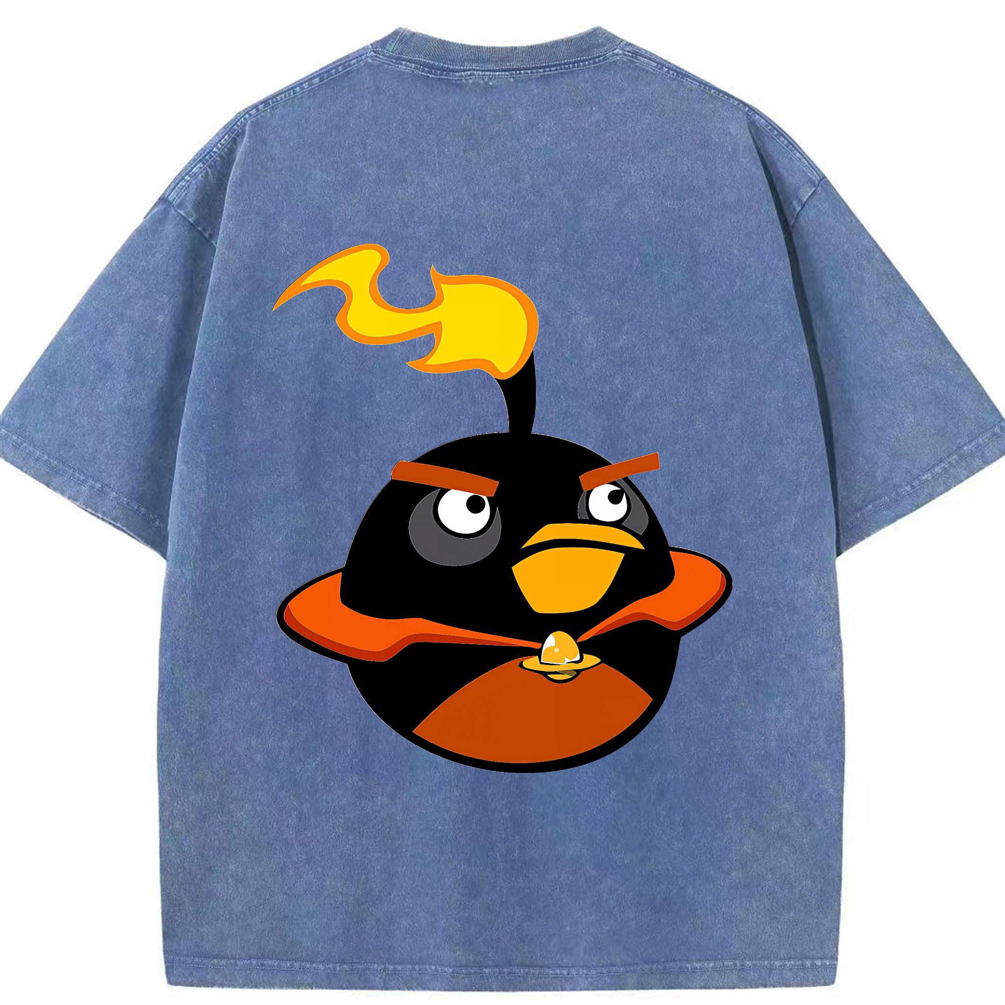 （画像用） Angry Birds アングリーバード 綿100% ヴィンテージ風 半袖Tシャツ（背面プリント）