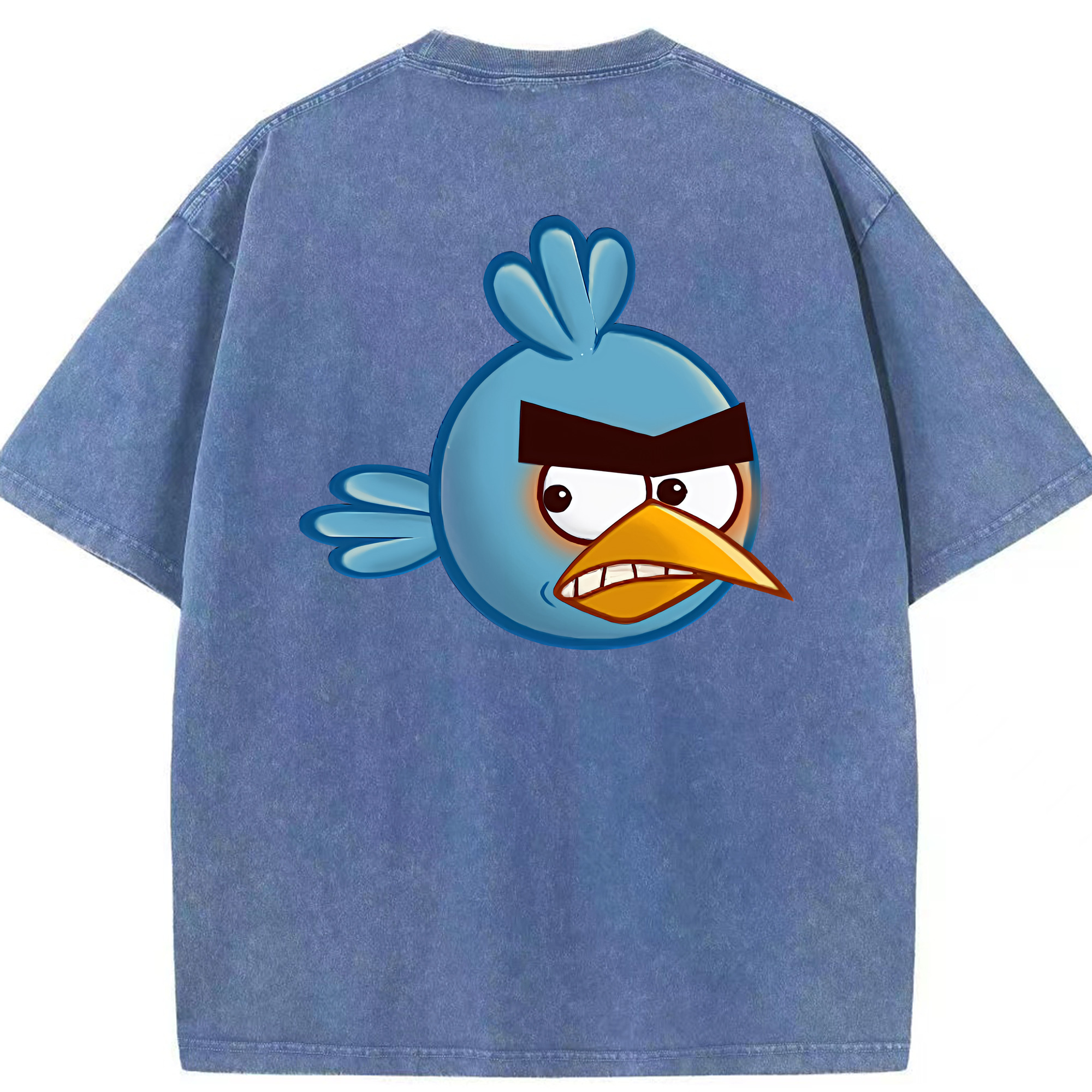 （画像用） Angry Birds アングリーバード 綿100% ヴィンテージ風 半袖Tシャツ（背面プリント）