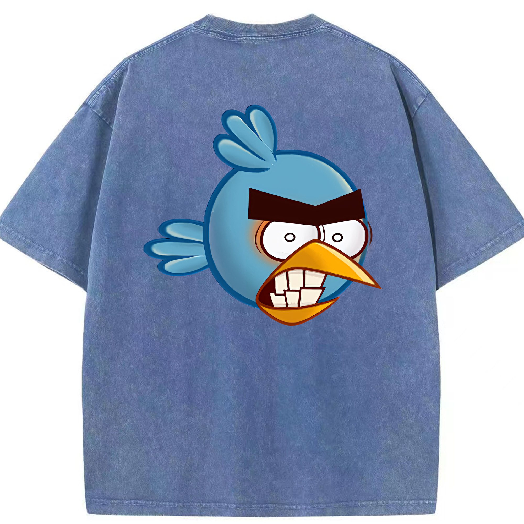 （画像用） Angry Birds アングリーバード 綿100% ヴィンテージ風 半袖Tシャツ（背面プリント）