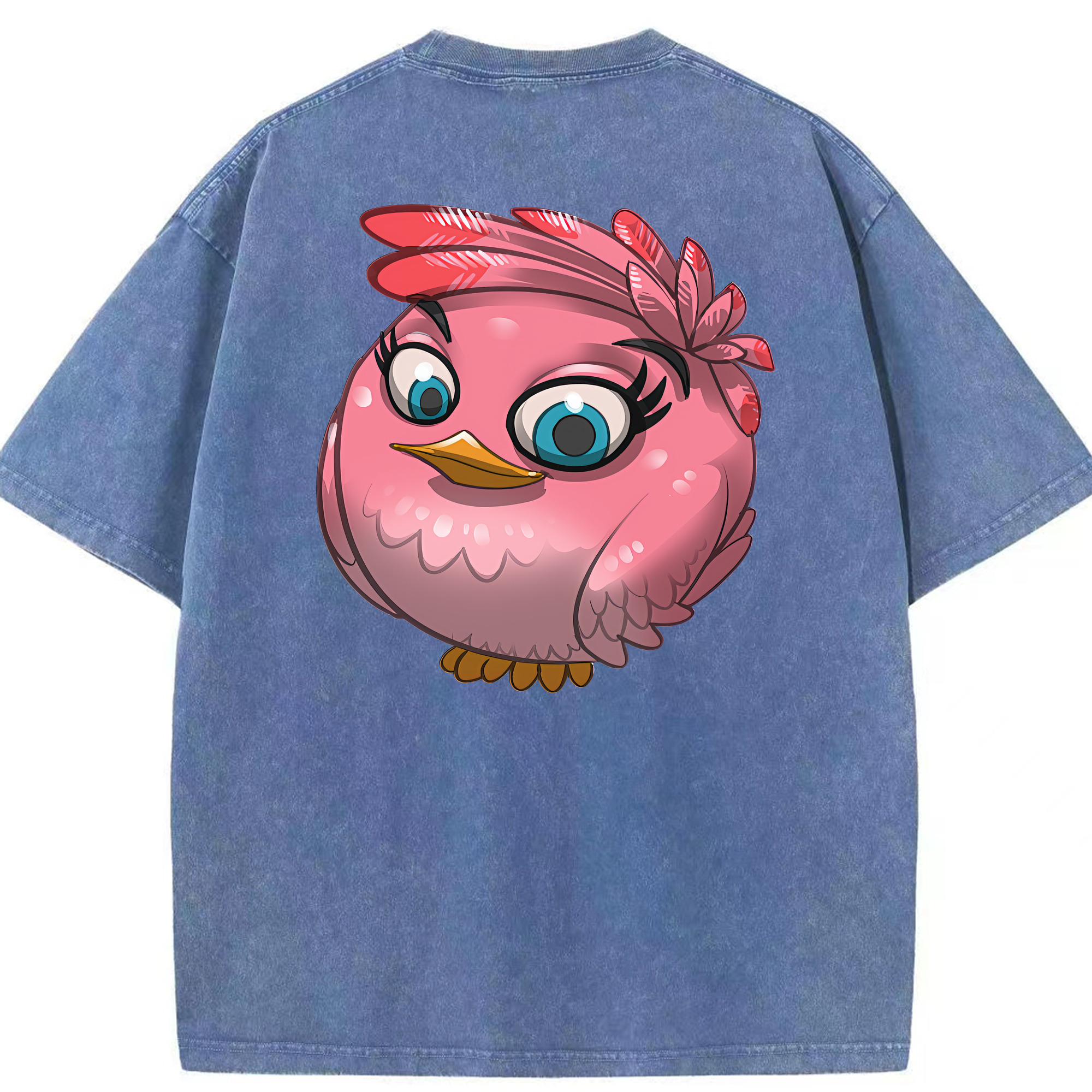 （画像用） Angry Birds アングリーバード 綿100% ヴィンテージ風 半袖Tシャツ（背面プリント）