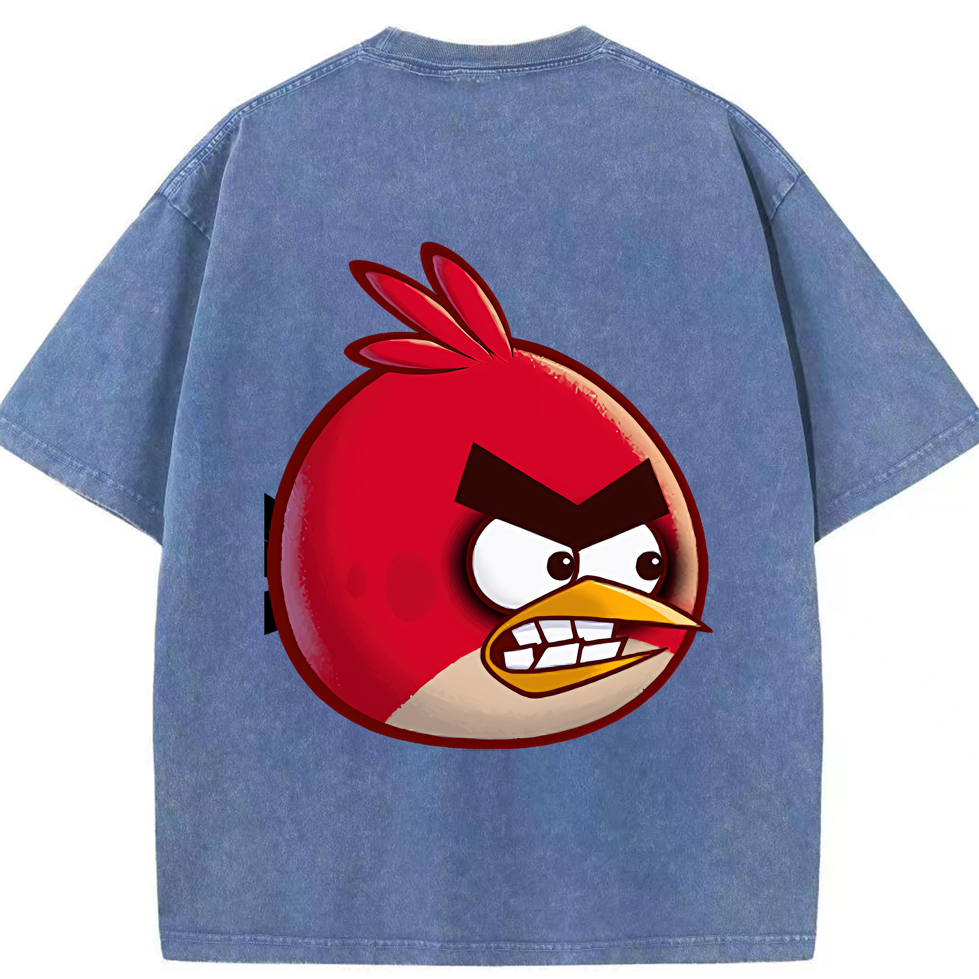 （画像用） Angry Birds アングリーバード 綿100% ヴィンテージ風 半袖Tシャツ（背面プリント）
