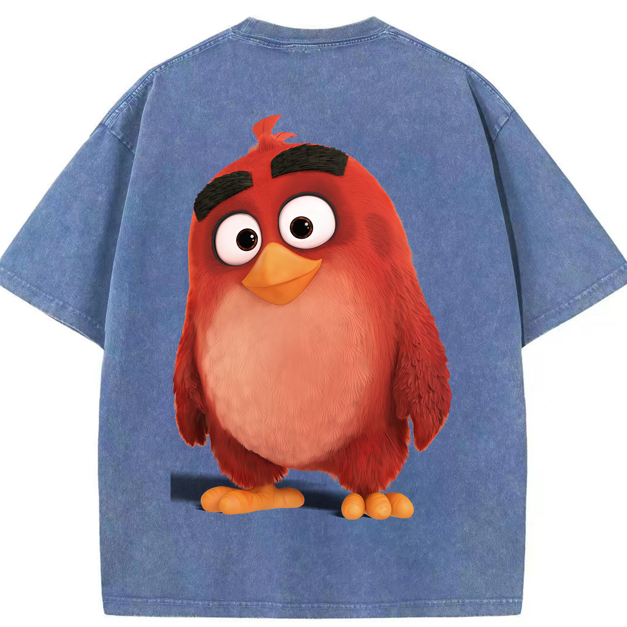 （画像用） Angry Birds アングリーバード 綿100% ヴィンテージ風 半袖Tシャツ（背面プリント）