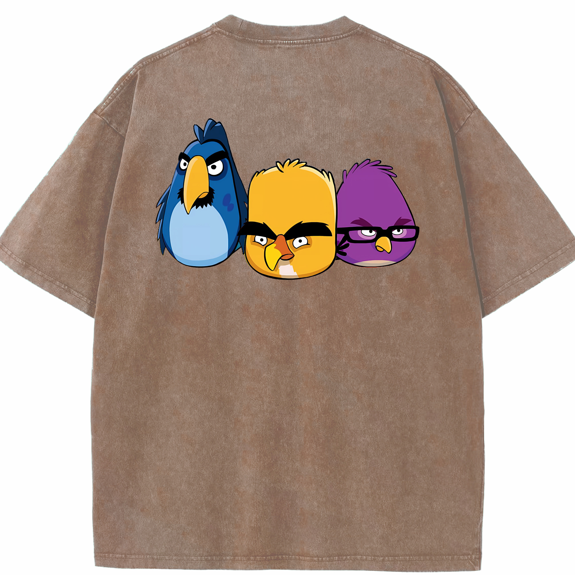 （画像用） Angry Birds アングリーバード 綿100% ヴィンテージ風 半袖Tシャツ（背面プリント）