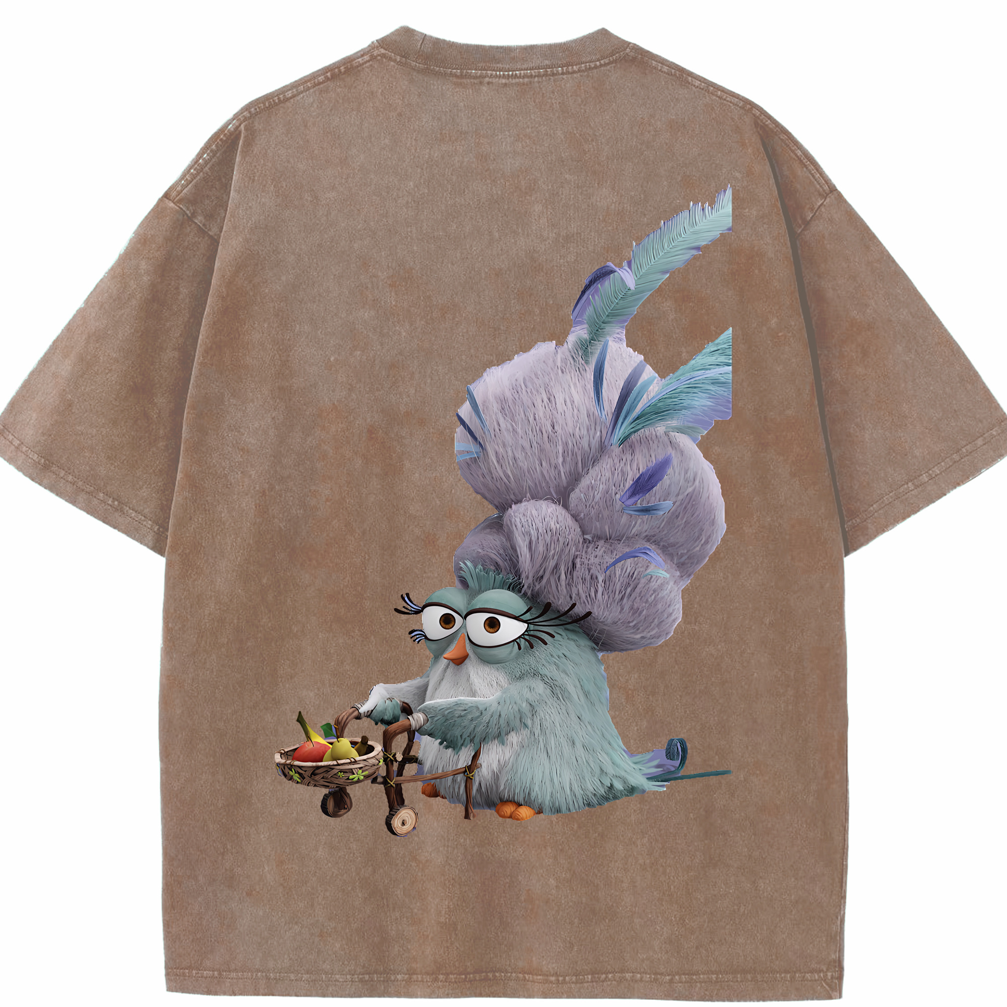 （画像用） Angry Birds アングリーバード 綿100% ヴィンテージ風 半袖Tシャツ（背面プリント）
