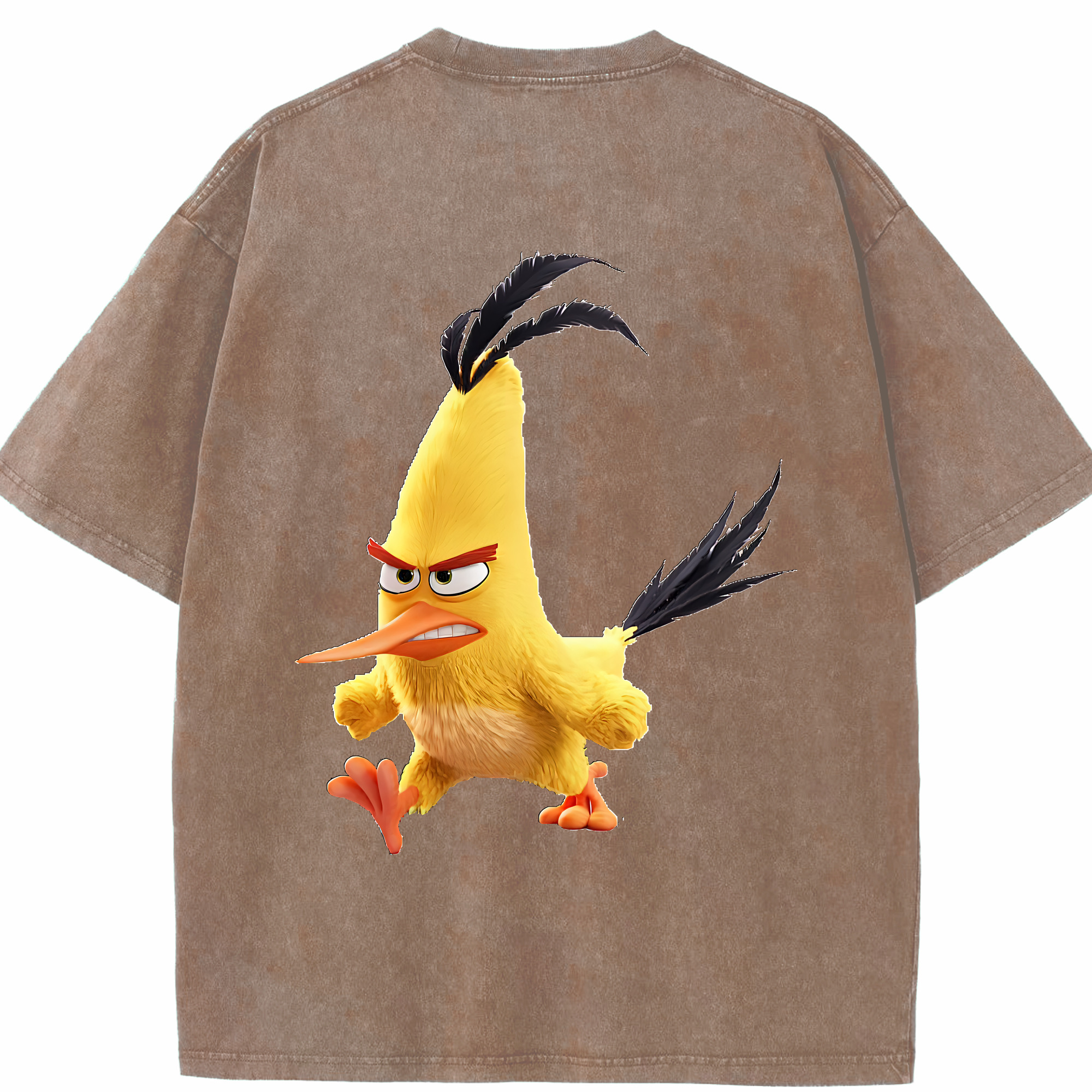 （画像用） Angry Birds アングリーバード 綿100% ヴィンテージ風 半袖Tシャツ（背面プリント）